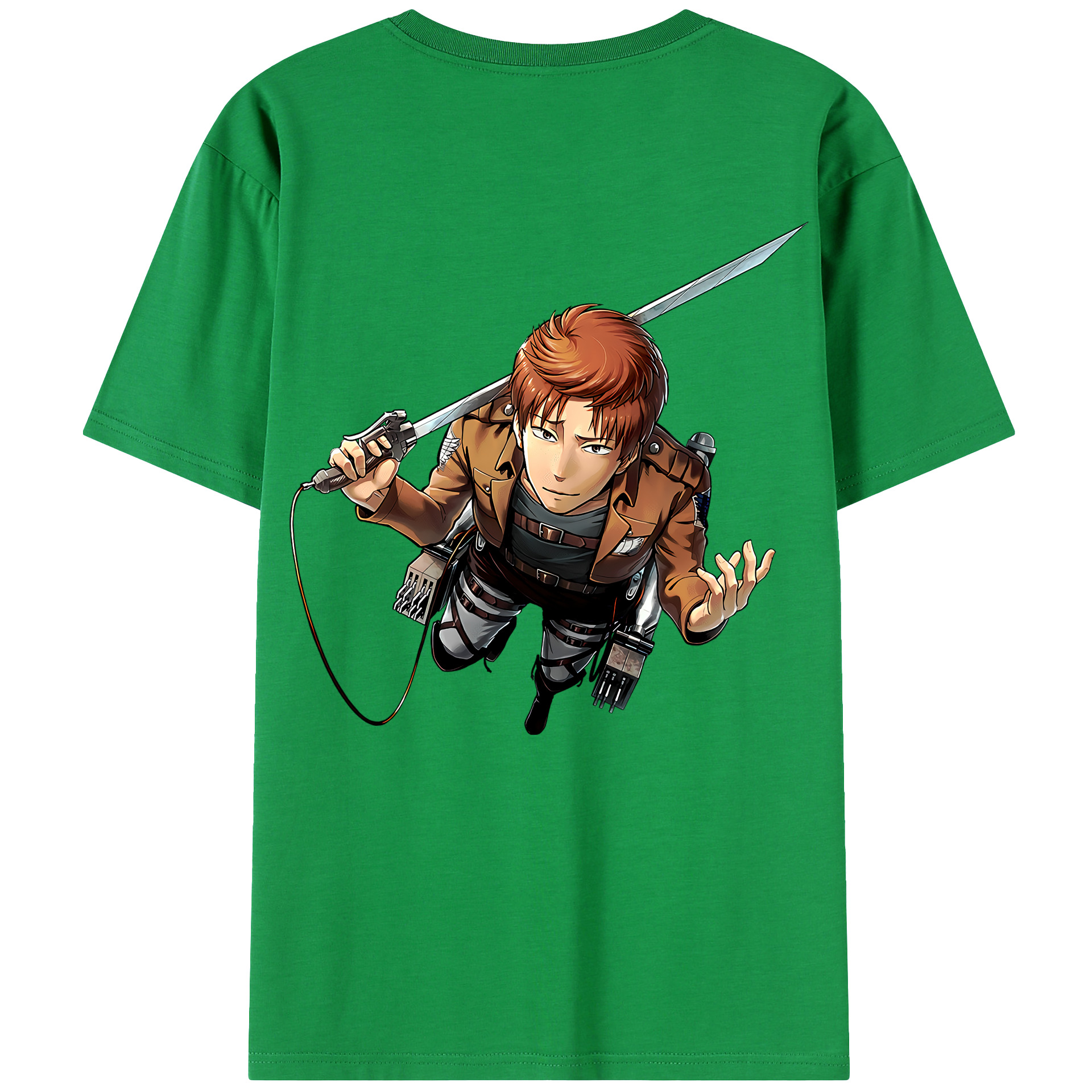 （画像用） 進撃の巨人 Attack on Titan 綿100％ メンズ半袖Tシャツ（バックプリント） 通気性