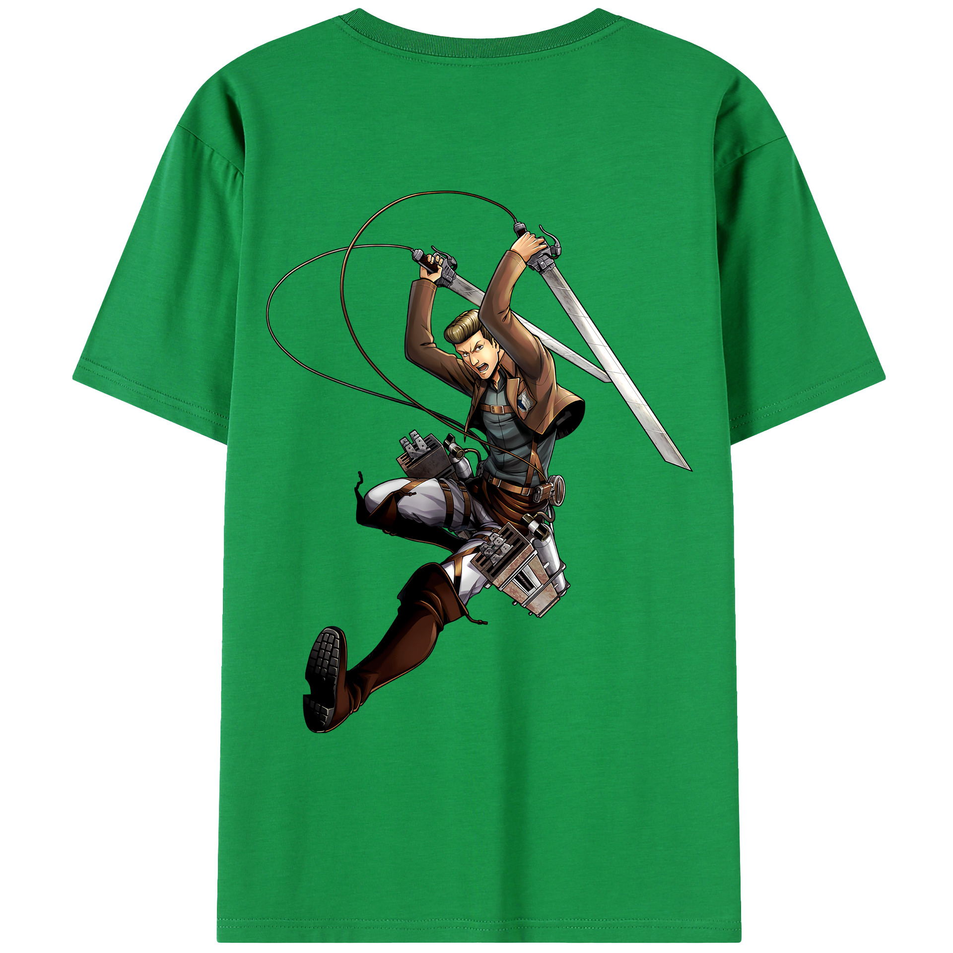 （画像用） 進撃の巨人 Attack on Titan 綿100％ メンズ半袖Tシャツ（バックプリント） 通気性