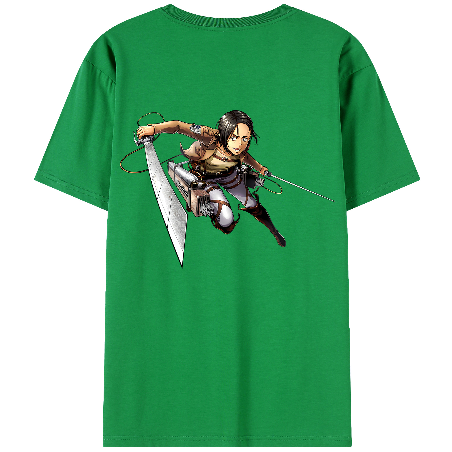 （画像用） 進撃の巨人 Attack on Titan 綿100％ メンズ半袖Tシャツ（バックプリント） 通気性