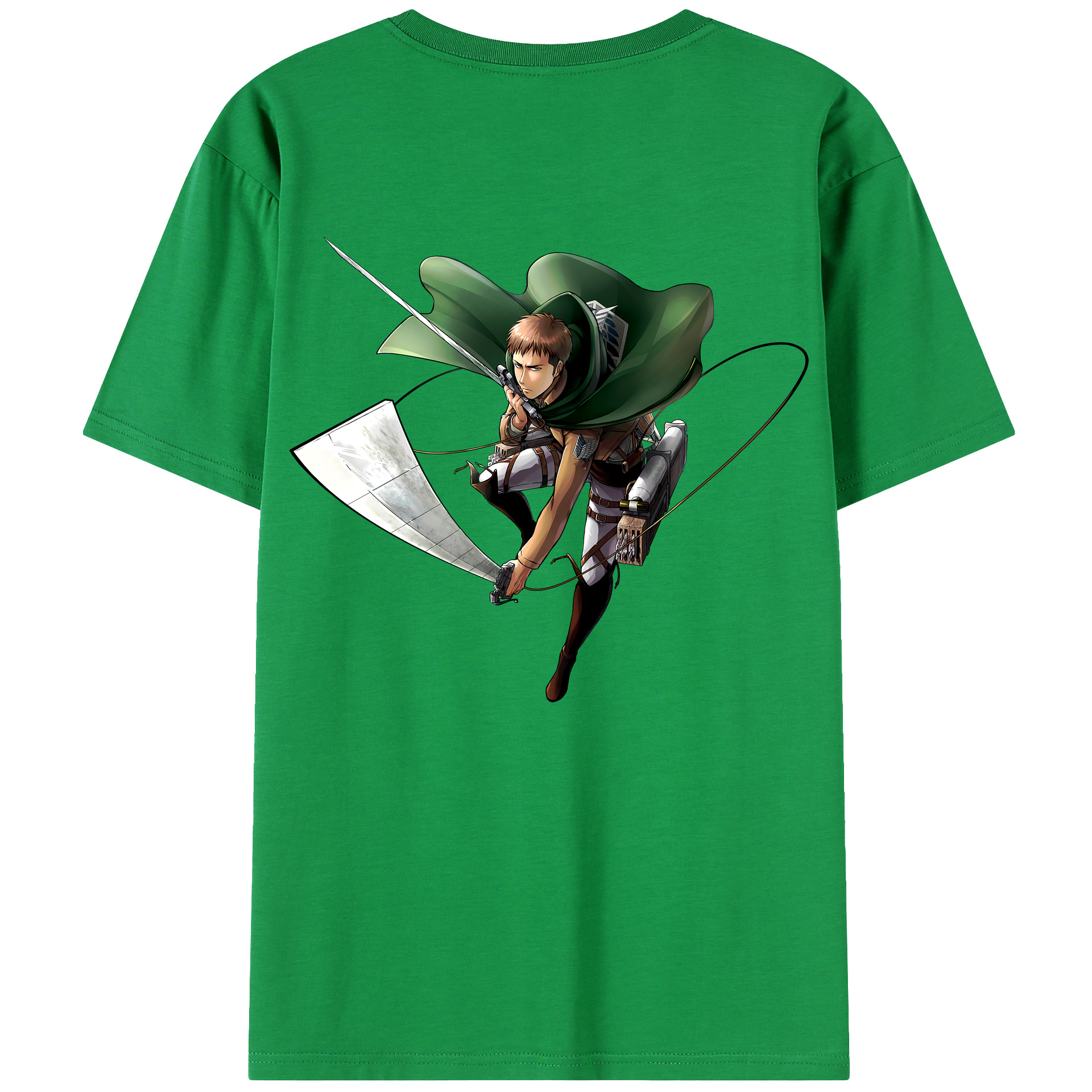 （画像用） 進撃の巨人 Attack on Titan 綿100％ メンズ半袖Tシャツ（バックプリント） 通気性