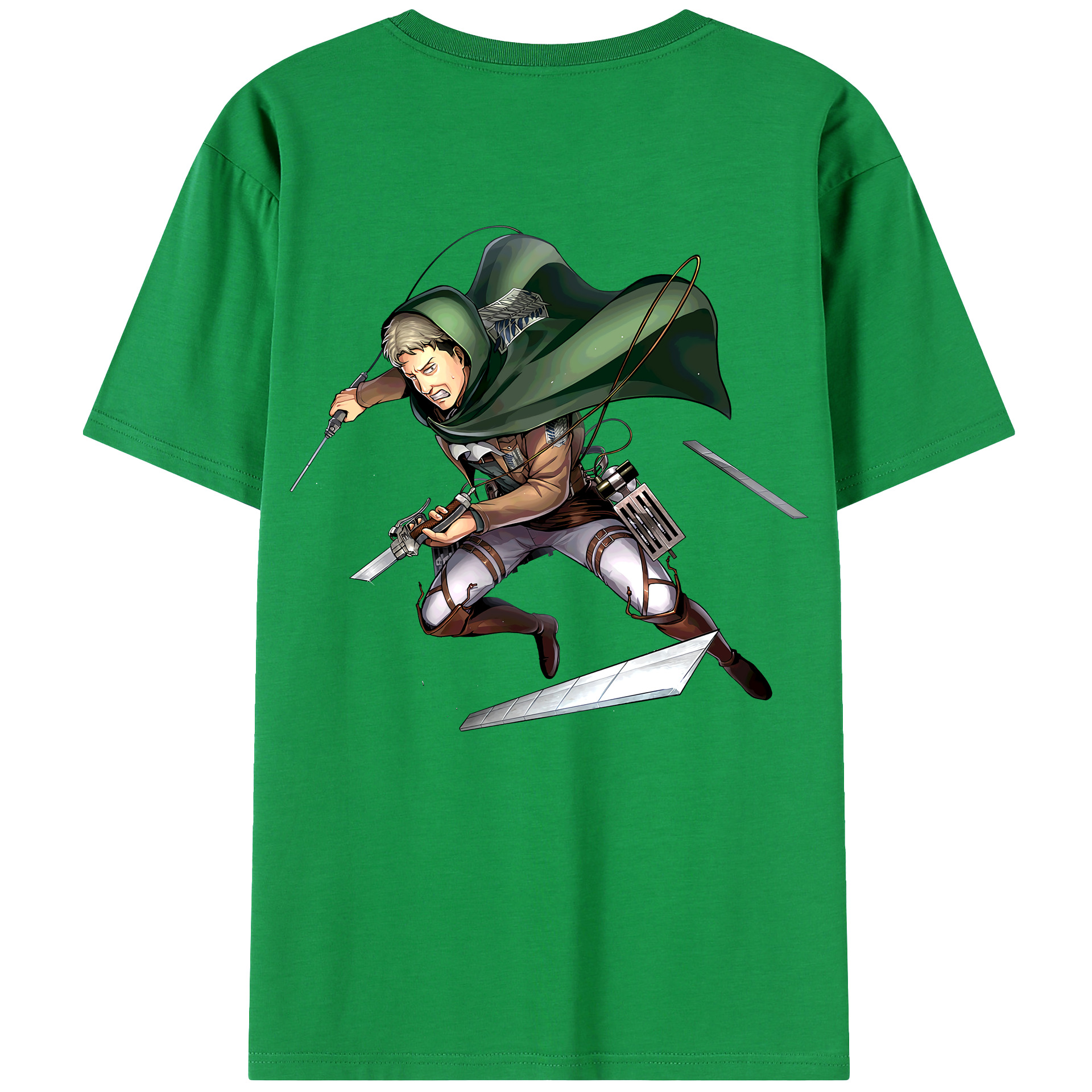 （画像用） 進撃の巨人 Attack on Titan 綿100％ メンズ半袖Tシャツ（バックプリント） 通気性