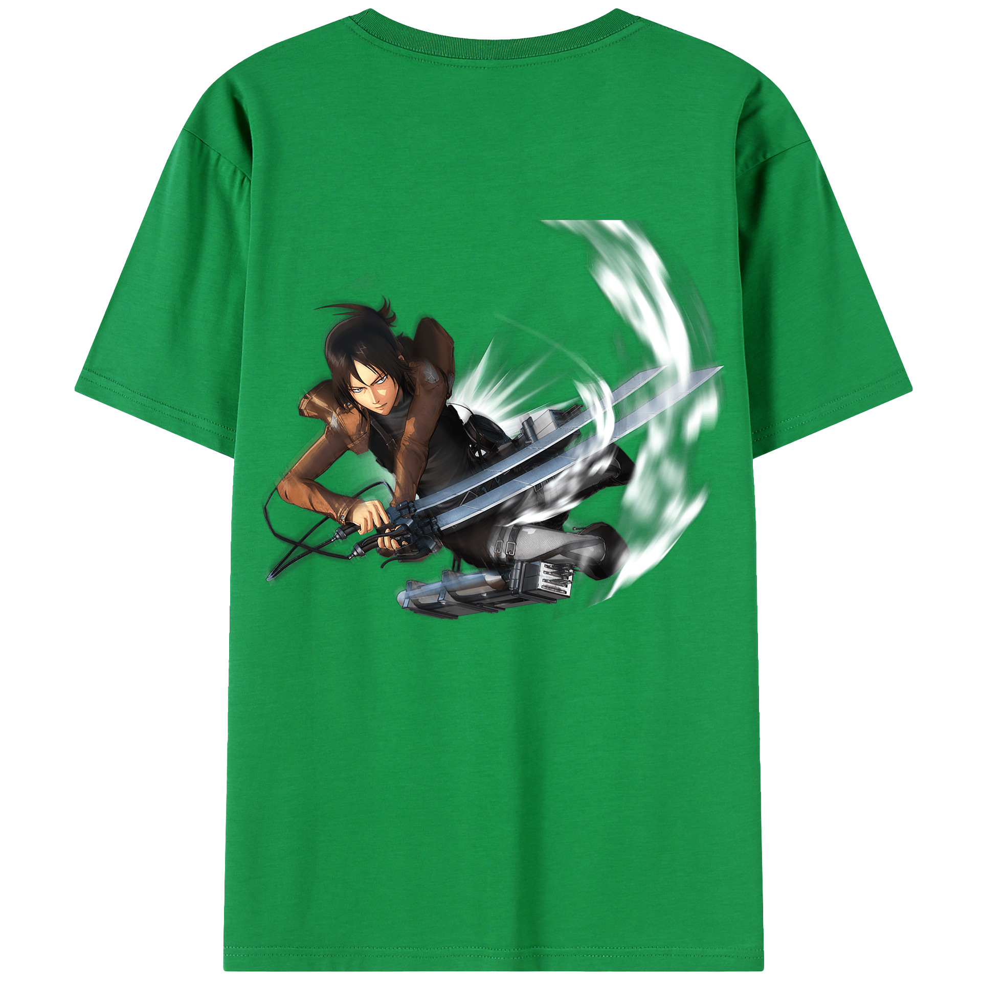 （画像用） 進撃の巨人 Attack on Titan 綿100％ メンズ半袖Tシャツ（バックプリント） 通気性