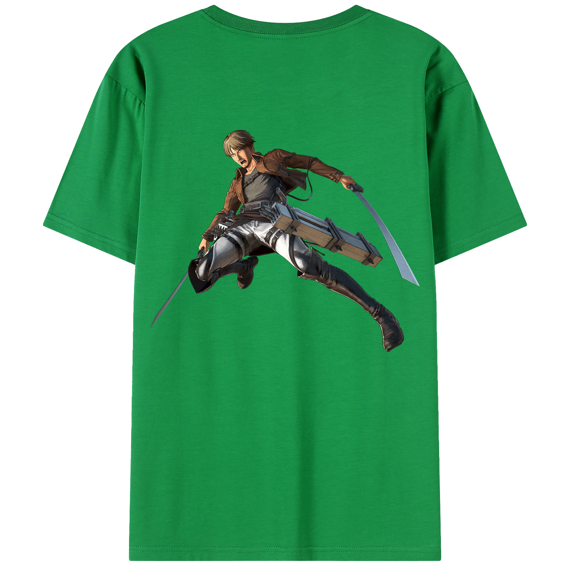 （画像用） 進撃の巨人 Attack on Titan 綿100％ メンズ半袖Tシャツ（バックプリント） 通気性
