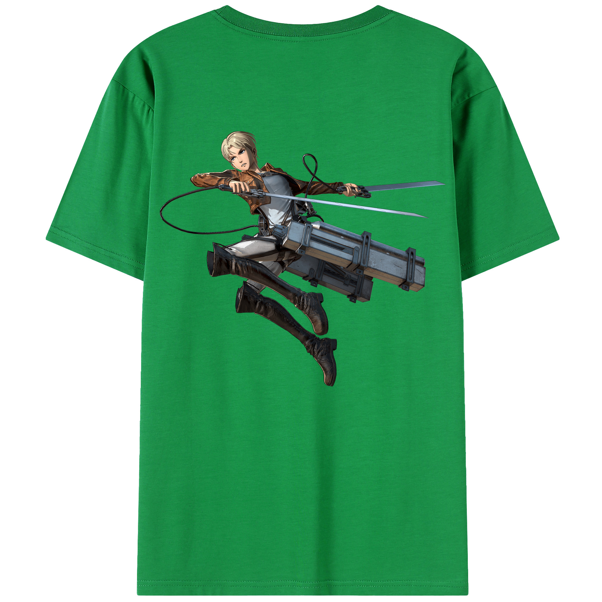 （画像用） 進撃の巨人 Attack on Titan 綿100％ メンズ半袖Tシャツ（バックプリント） 通気性