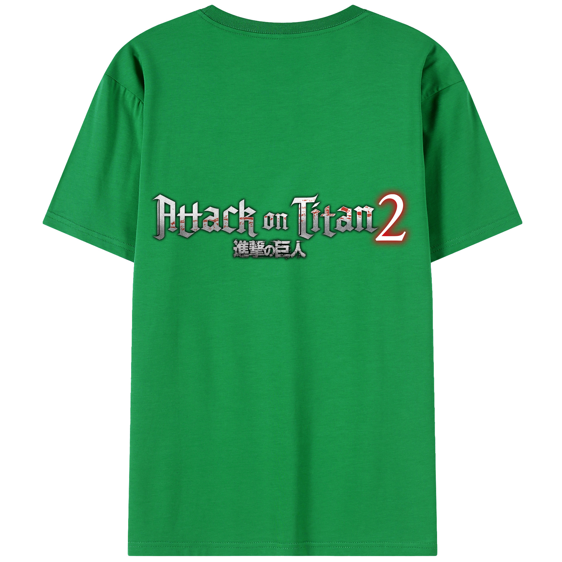 （画像用） 進撃の巨人 Attack on Titan 綿100％ メンズ半袖Tシャツ（バックプリント） 通気性