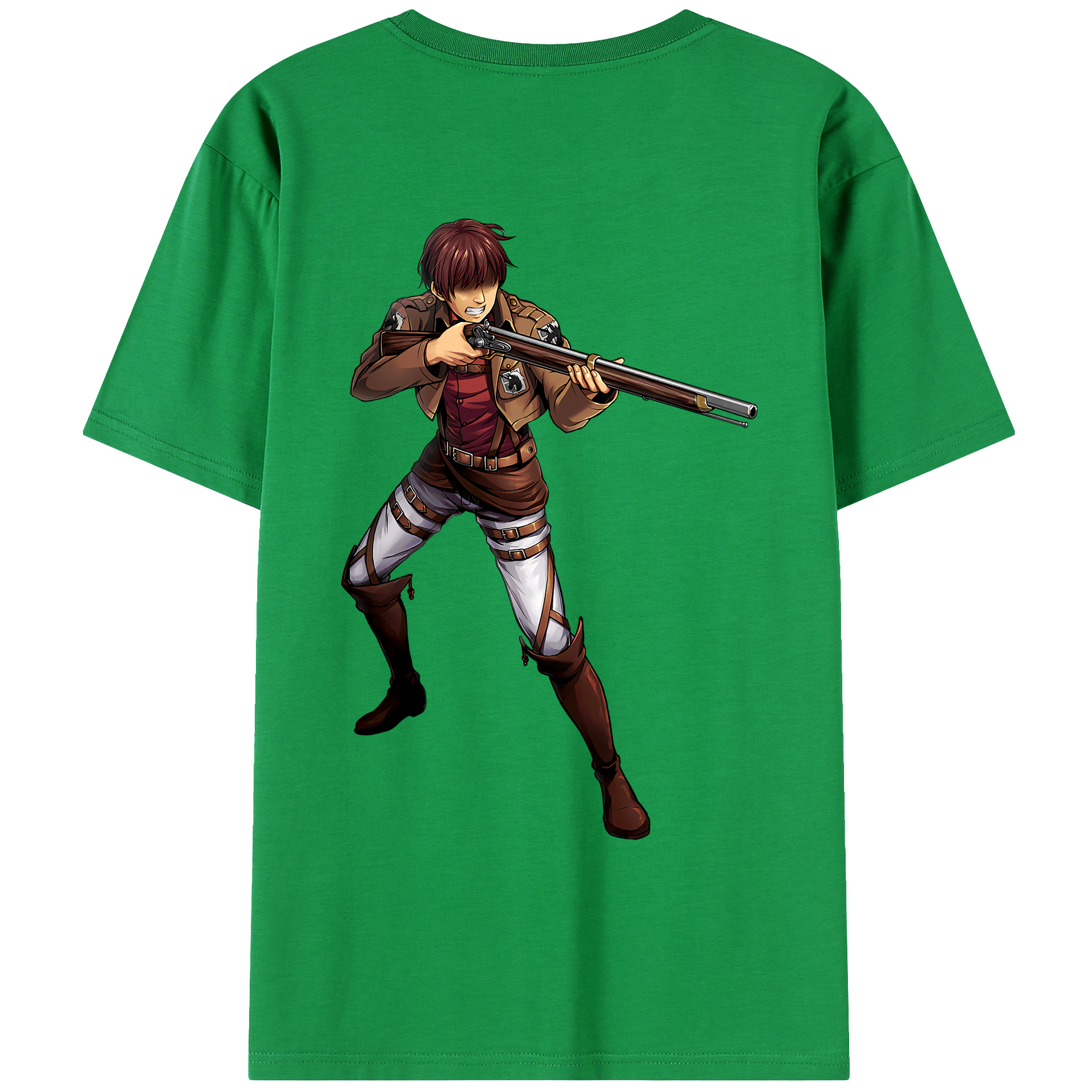 （画像用） 進撃の巨人 Attack on Titan 綿100％ メンズ半袖Tシャツ（バックプリント） 通気性