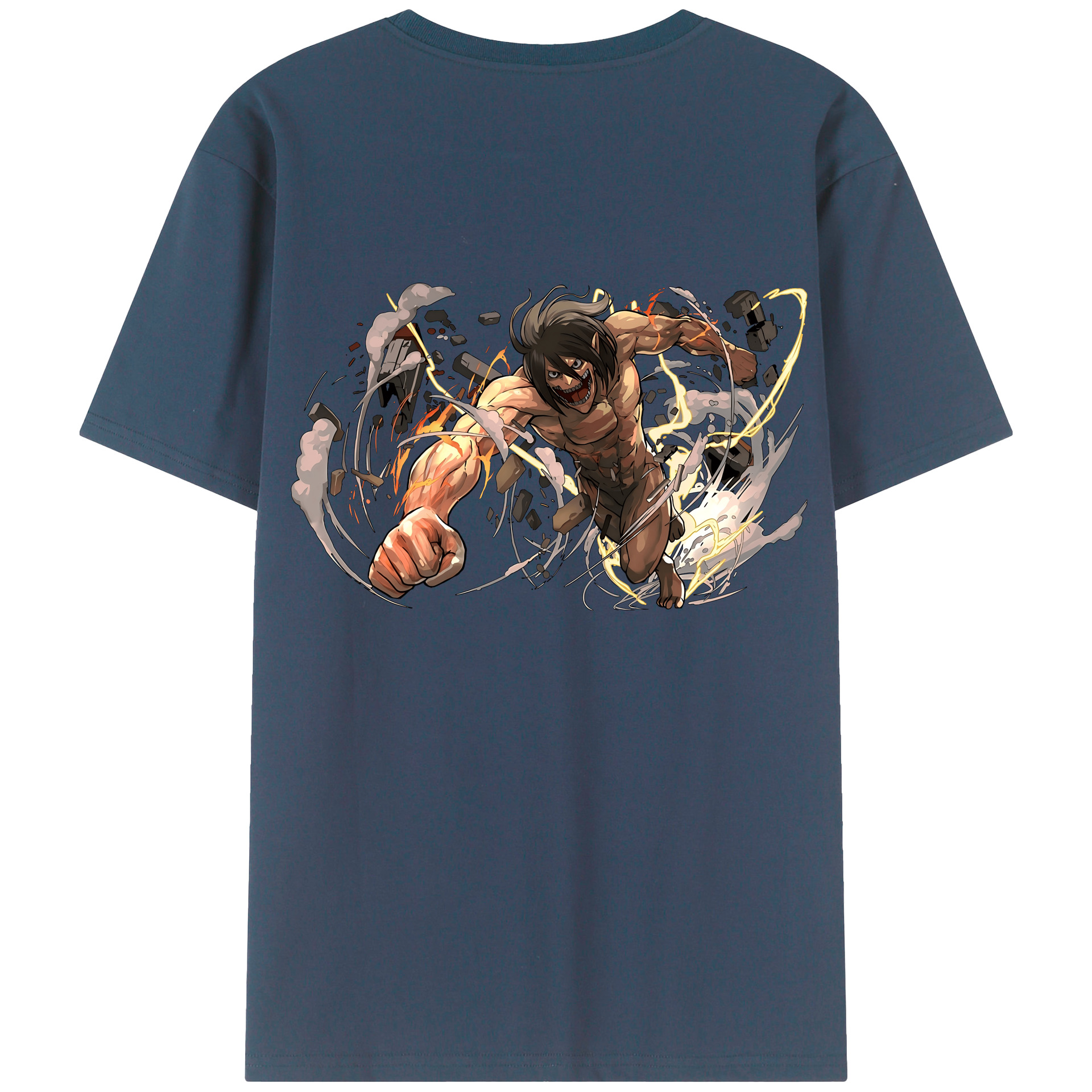 （画像用） 進撃の巨人 Attack on Titan 綿100％ メンズ半袖Tシャツ（バックプリント） 通気性