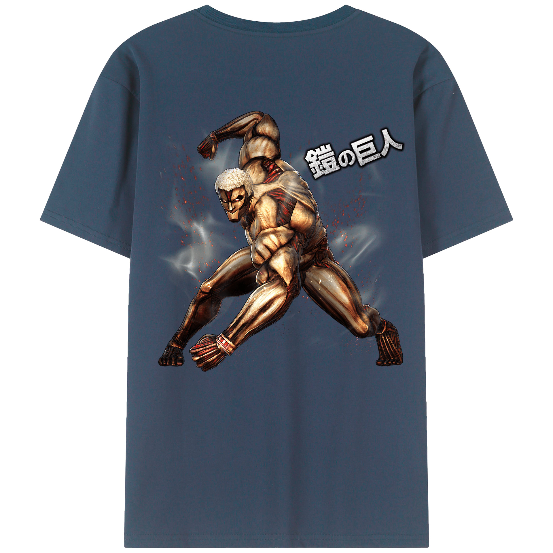 （画像用） 進撃の巨人 Attack on Titan 綿100％ メンズ半袖Tシャツ（バックプリント） 通気性