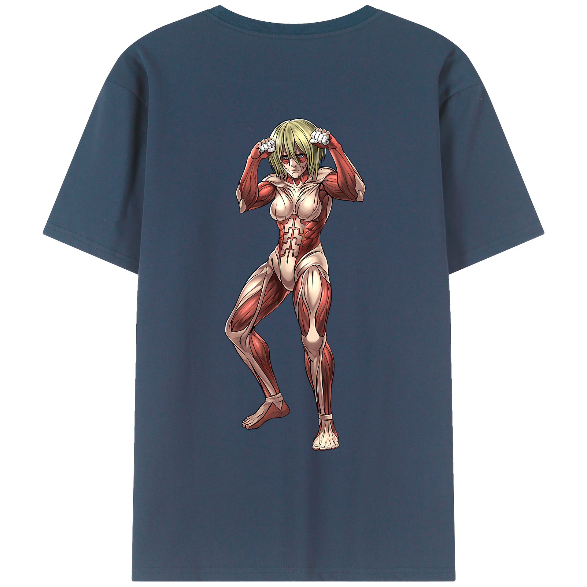 （画像用） 進撃の巨人 Attack on Titan 綿100％ メンズ半袖Tシャツ（バックプリント） 通気性