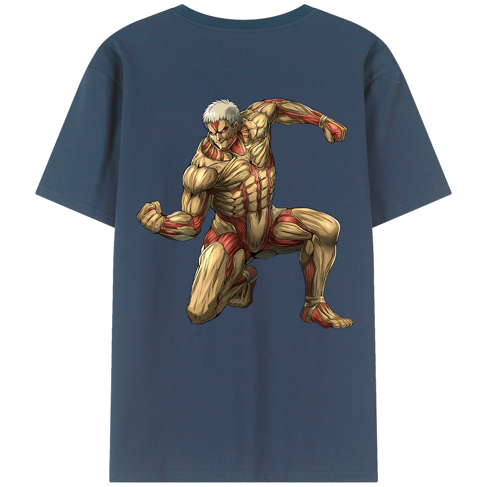 （画像用） 進撃の巨人 Attack on Titan 綿100％ メンズ半袖Tシャツ（バックプリント） 通気性