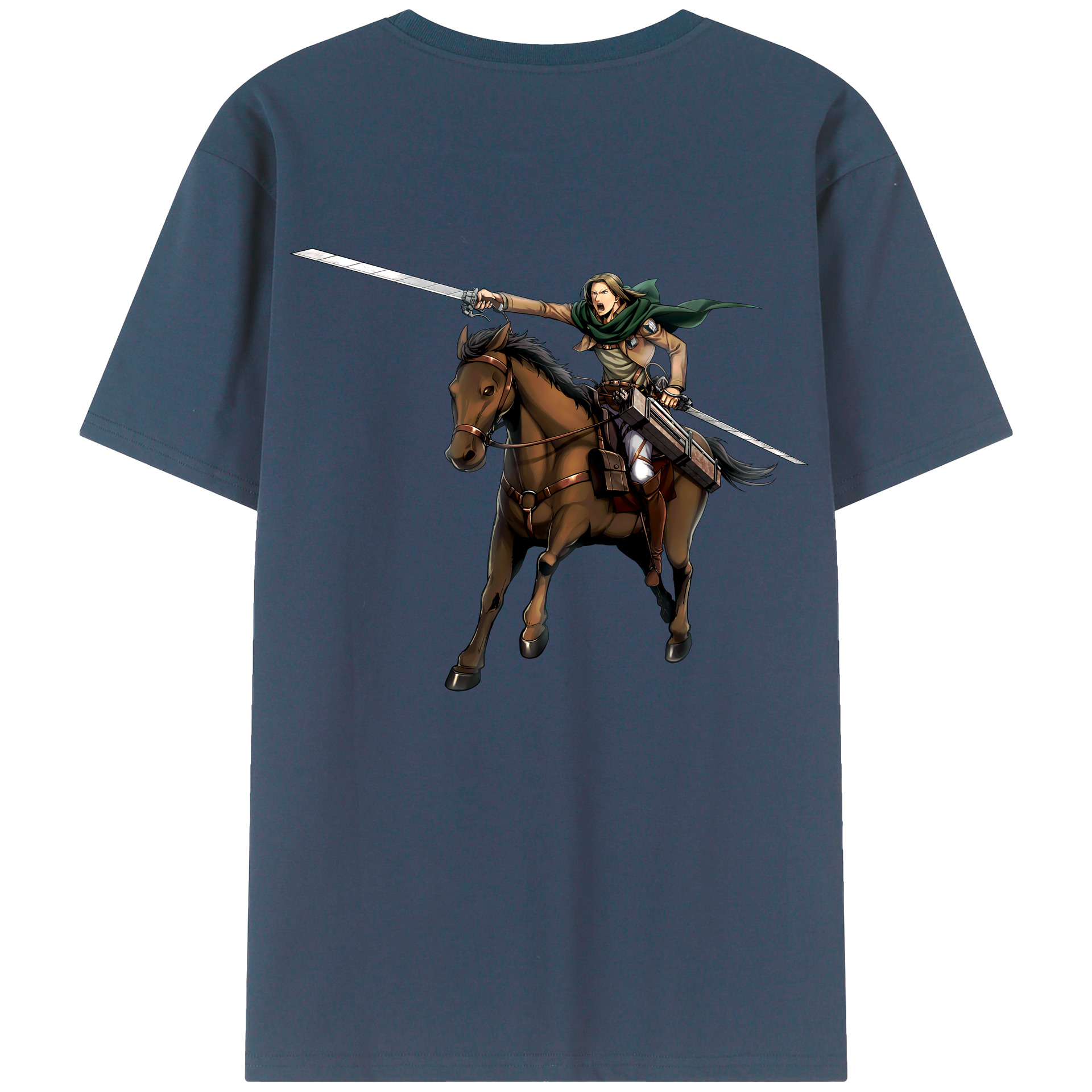 （画像用） 進撃の巨人 Attack on Titan 綿100％ メンズ半袖Tシャツ（バックプリント） 通気性