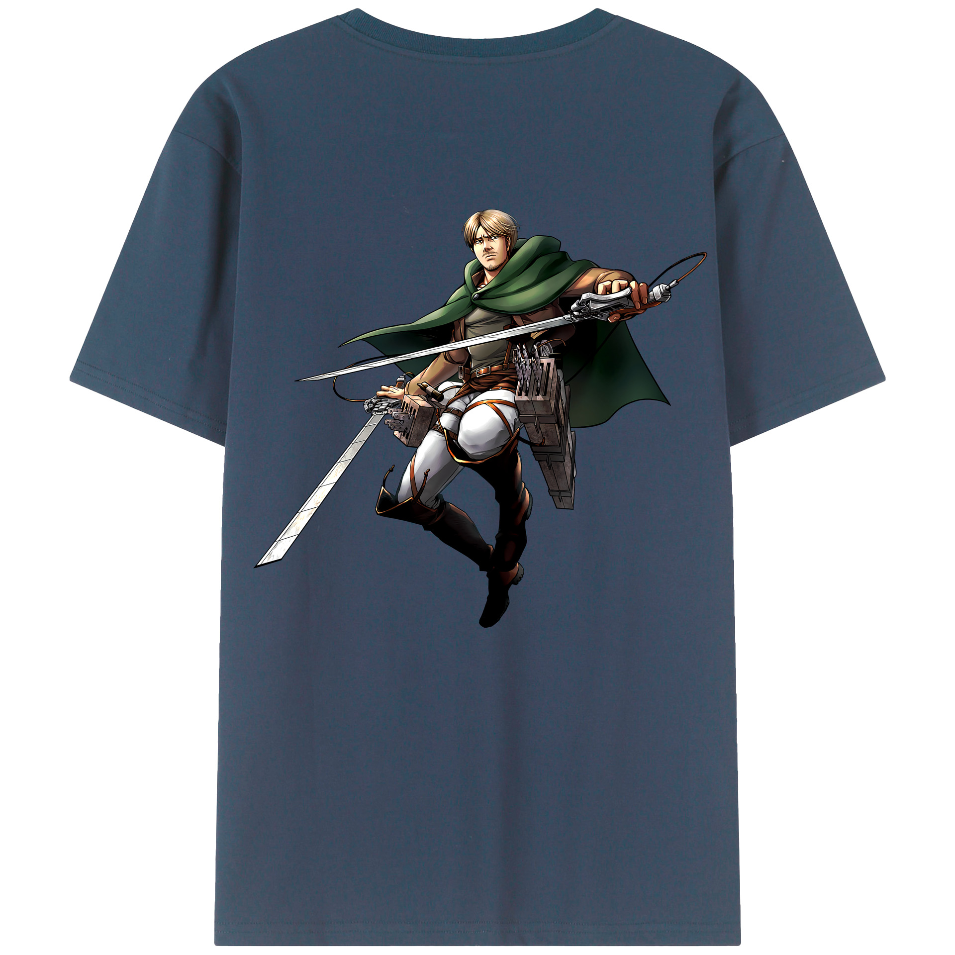 （画像用） 進撃の巨人 Attack on Titan 綿100％ メンズ半袖Tシャツ（バックプリント） 通気性