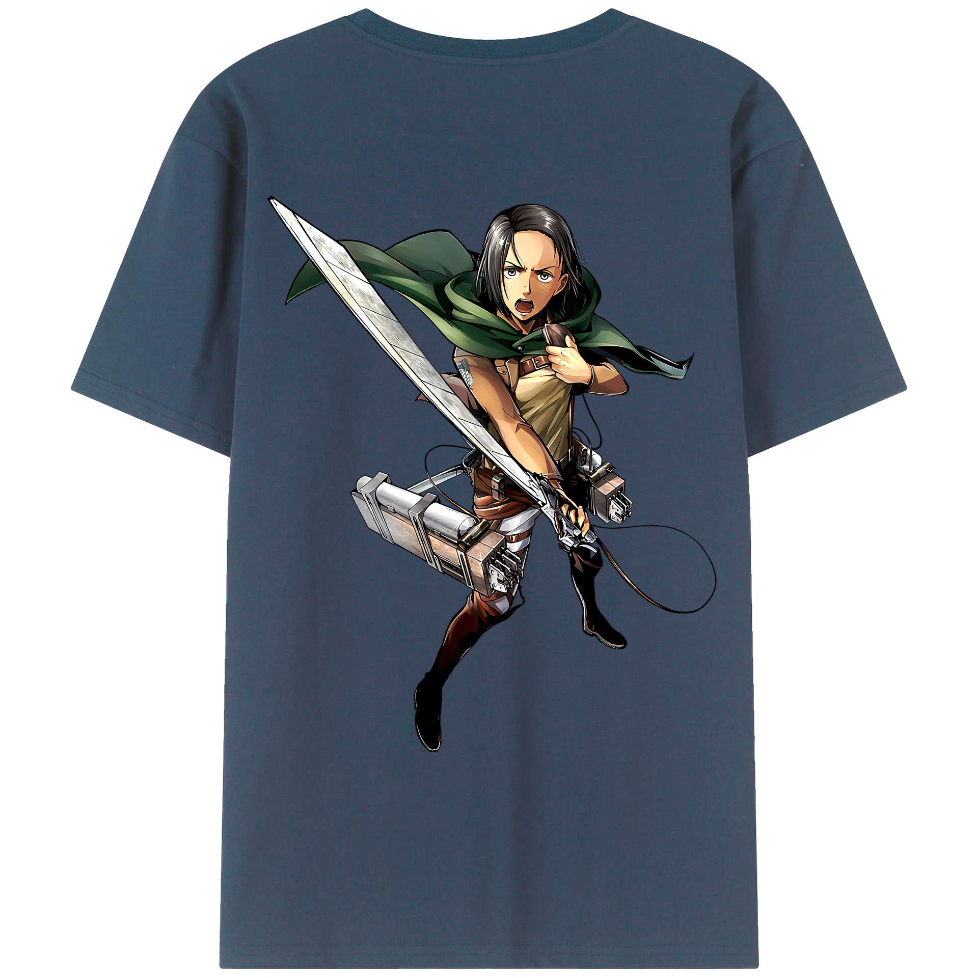 （画像用） 進撃の巨人 Attack on Titan 綿100％ メンズ半袖Tシャツ（バックプリント） 通気性
