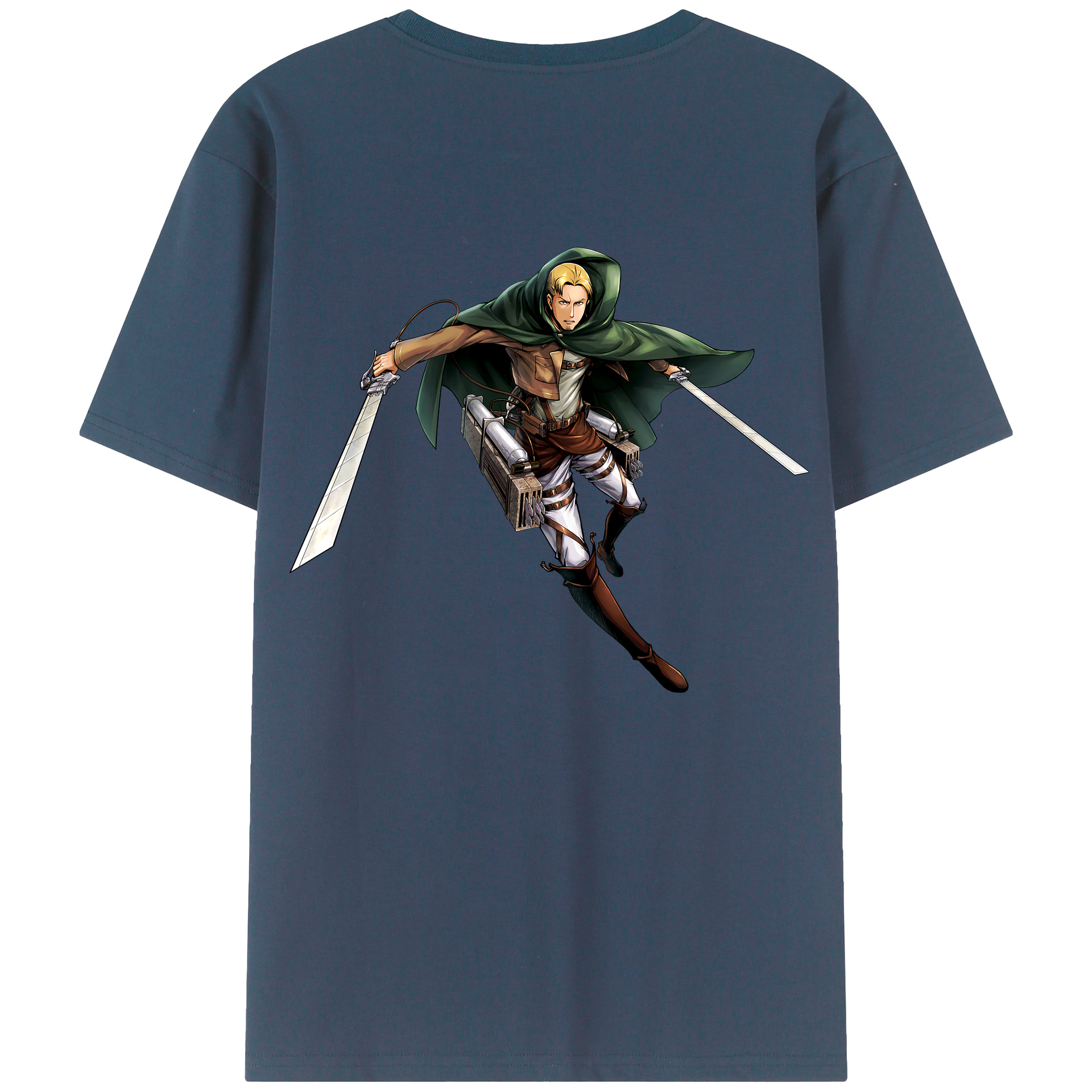 （画像用） 進撃の巨人 Attack on Titan 綿100％ メンズ半袖Tシャツ（バックプリント） 通気性