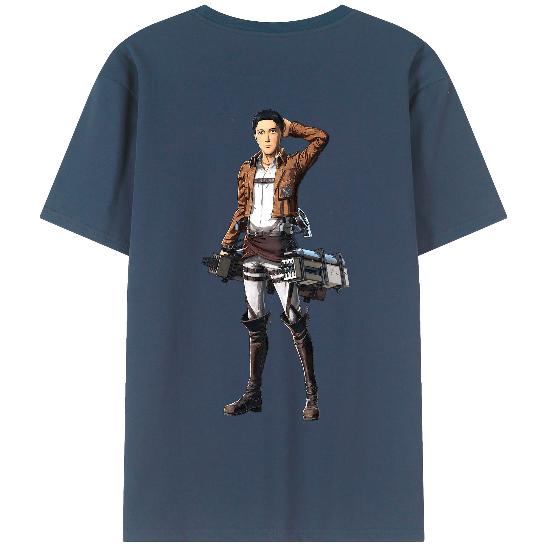 （画像用） 進撃の巨人 Attack on Titan 綿100％ メンズ半袖Tシャツ（バックプリント） 通気性