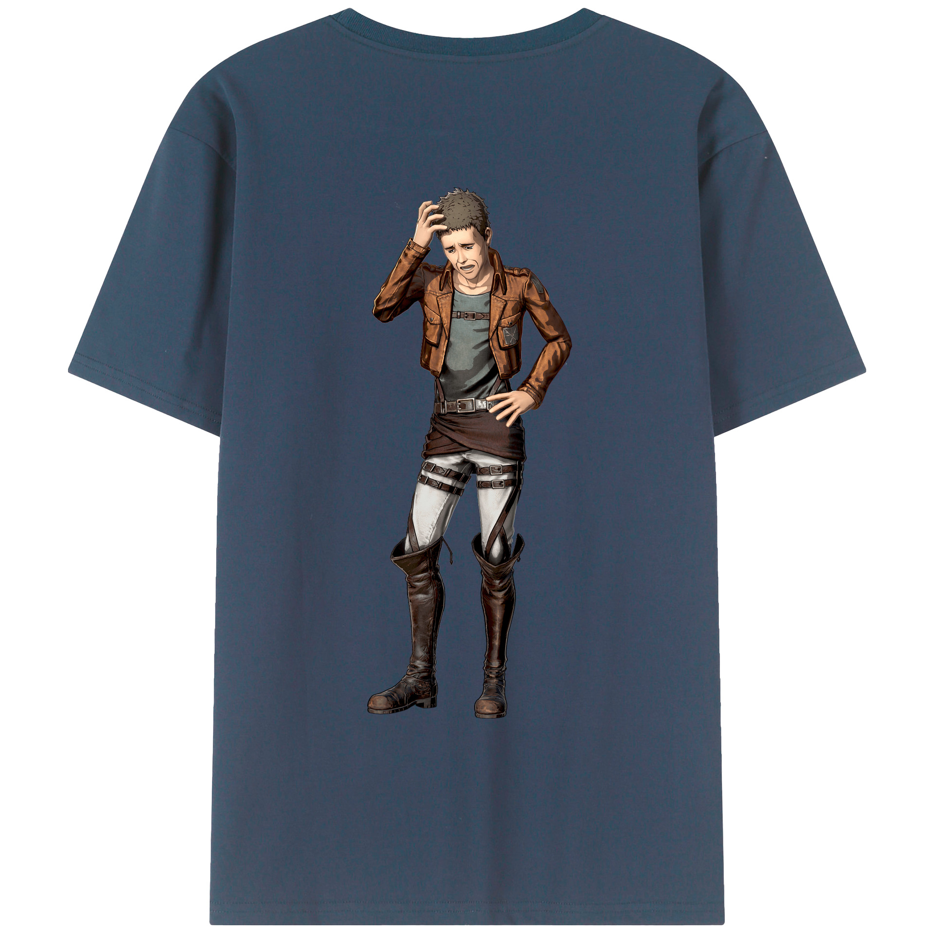 （画像用） 進撃の巨人 Attack on Titan 綿100％ メンズ半袖Tシャツ（バックプリント） 通気性