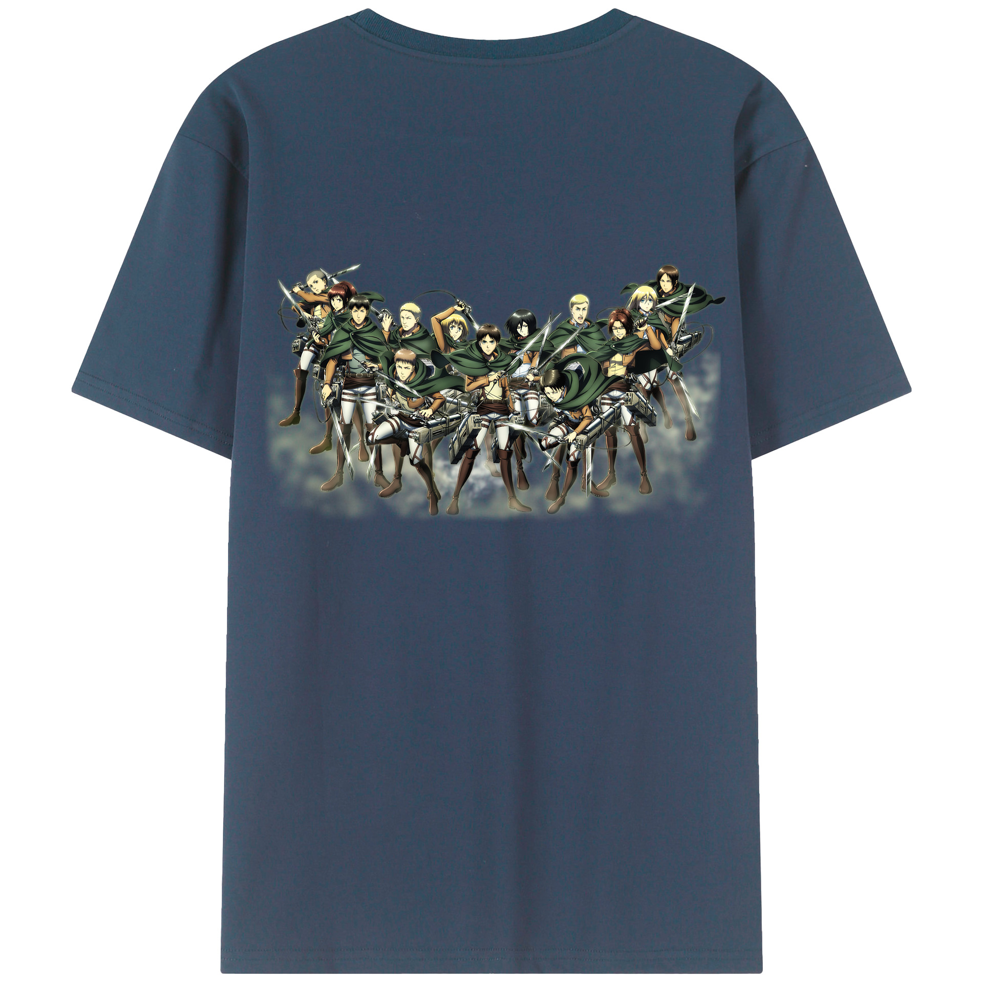 （画像用） 進撃の巨人 Attack on Titan 綿100％ メンズ半袖Tシャツ（バックプリント） 通気性