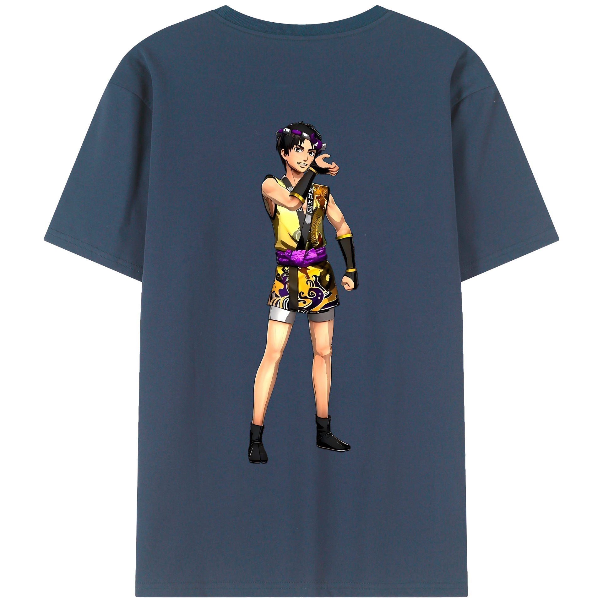 （画像用） 進撃の巨人 リヴァイ·アッカーマン Attack on Titan Levi Ackerman 綿100％ メンズ半袖Tシャツ（バックプリント） 通気性