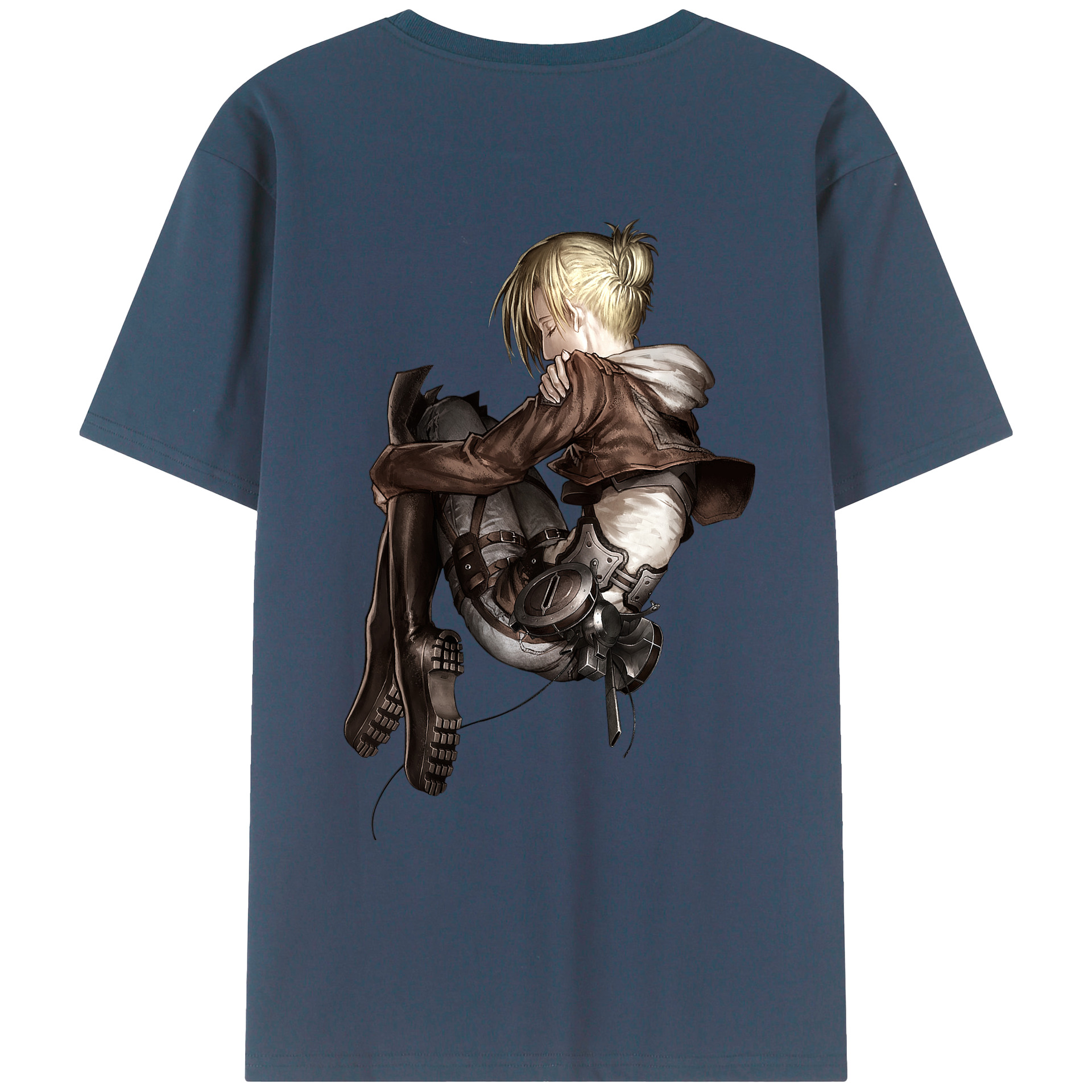 （画像用） 進撃の巨人 アニ・レオンハート Attack on Titan Annie Leonhart 綿100％ メンズ半袖Tシャツ（バックプリント） 通気性