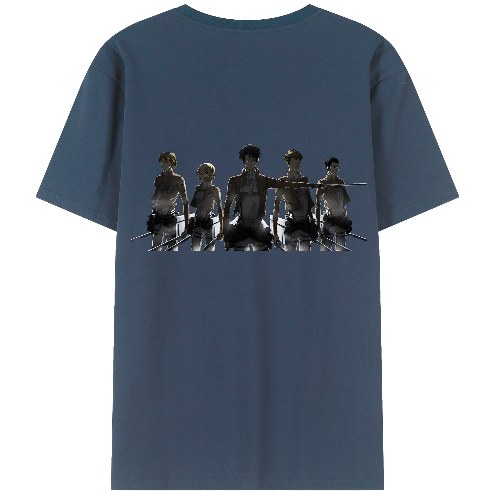 （画像用） 進撃の巨人 Attack on Titan 綿100％ メンズ半袖Tシャツ（バックプリント） 通気性