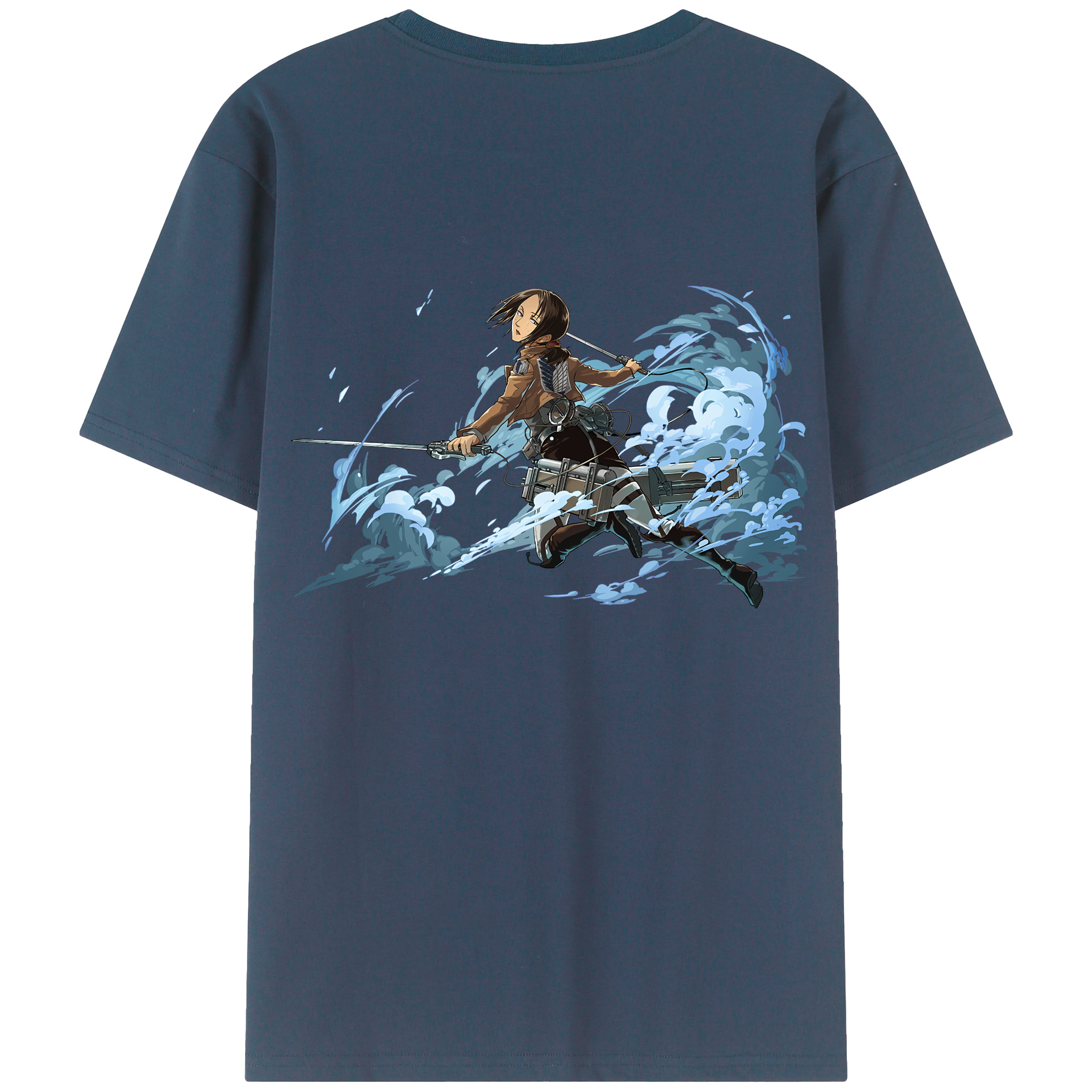 （画像用） 進撃の巨人 Attack on Titan 綿100％ メンズ半袖Tシャツ（バックプリント） 通気性