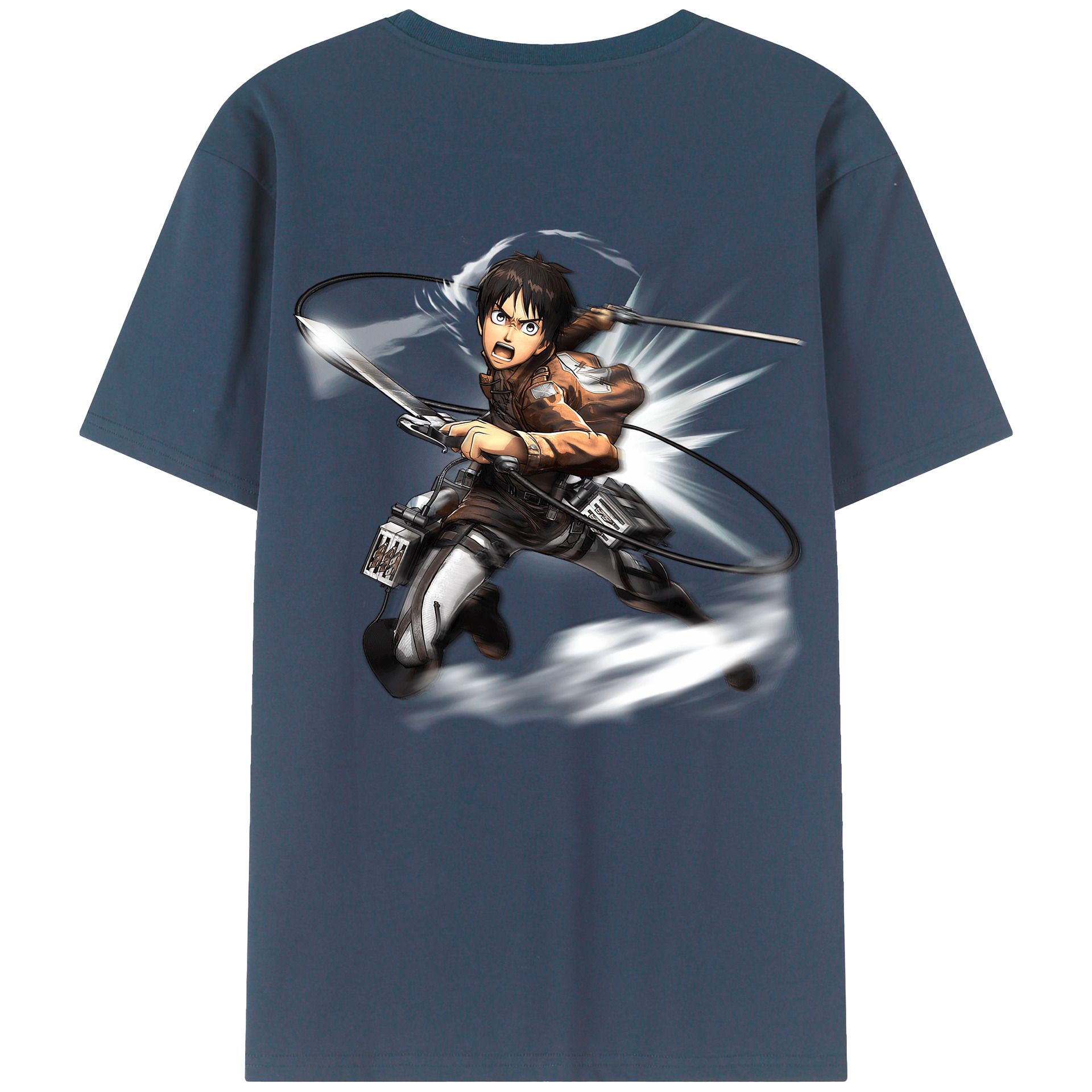 （画像用） 進撃の巨人 エレン･イェーガー Attack on Titan Eren Jäger 綿100％ メンズ半袖Tシャツ（バックプリント） 通気性