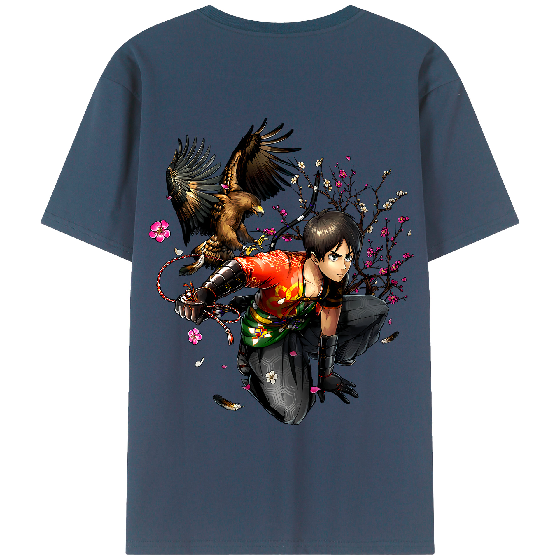 （画像用） 進撃の巨人 エレン･イェーガー Attack on Titan Eren Jäger 綿100％ メンズ半袖Tシャツ（バックプリント） 通気性