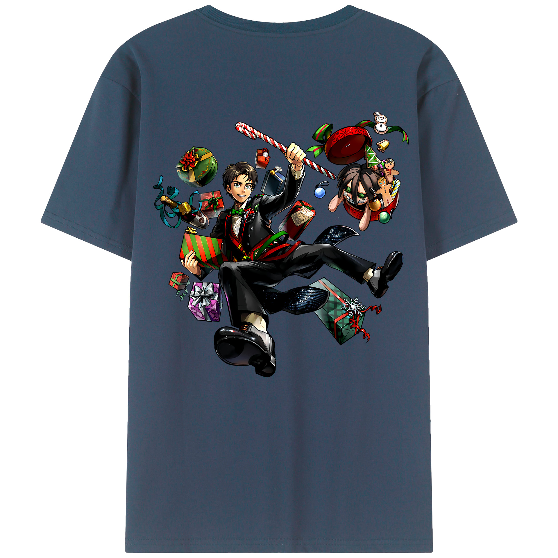 （画像用） 進撃の巨人 エレン･イェーガー Attack on Titan Eren Jäger 綿100％ メンズ半袖Tシャツ（バックプリント） 通気性