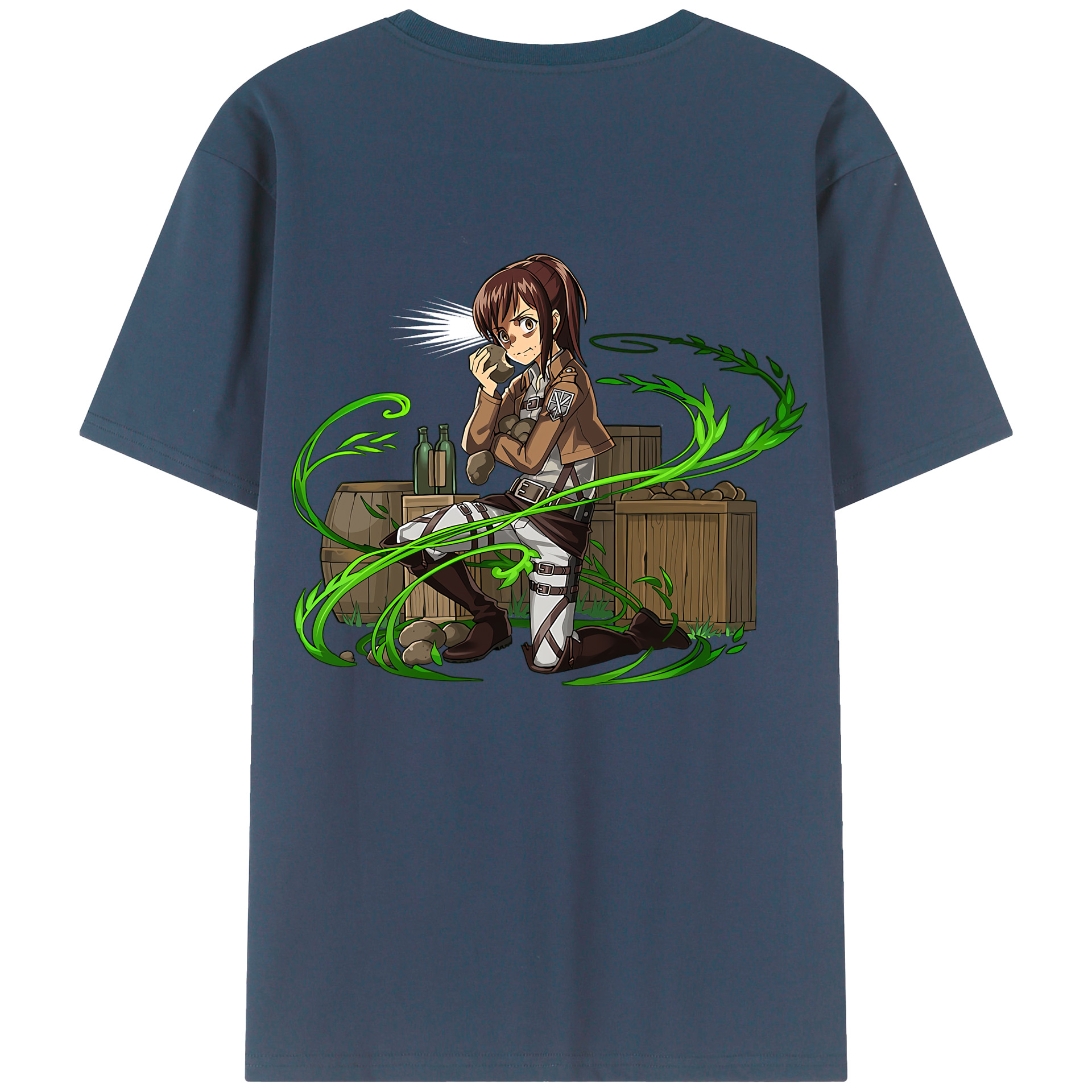（画像用） 進撃の巨人 サシャ·ブラウス Attack on Titan Sasha Blaus 綿100％ メンズ半袖Tシャツ（バックプリント） 通気性