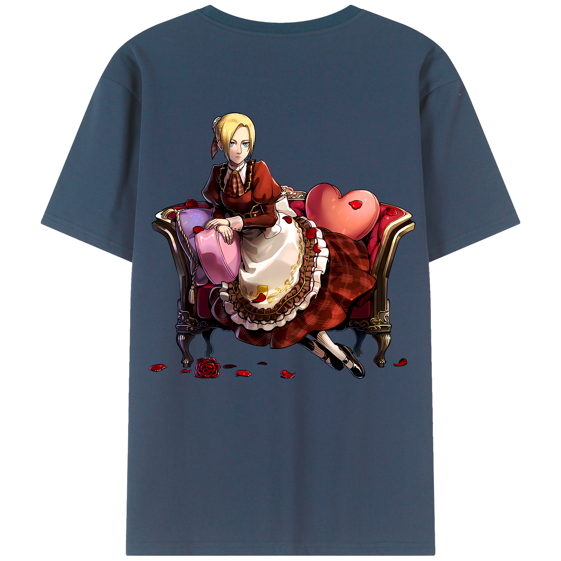 （画像用） 進撃の巨人 アニ・レオンハート Attack on Titan Annie Leonhart 綿100％ メンズ半袖Tシャツ（バックプリント） 通気性