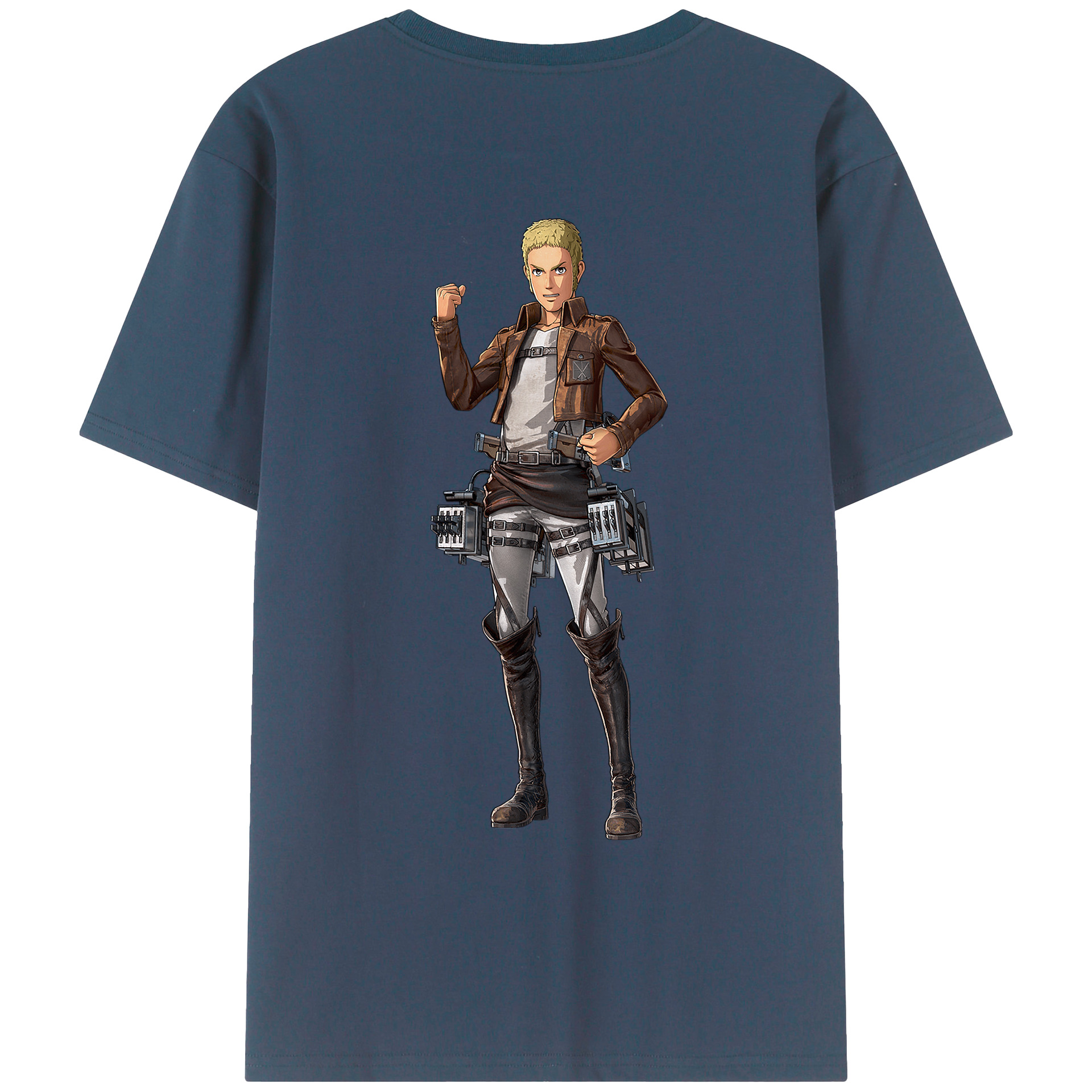 （画像用） 進撃の巨人 ライナー・ブラウン Attack on Titan Reiner Braun 綿100％ メンズ半袖Tシャツ（バックプリント） 通気性