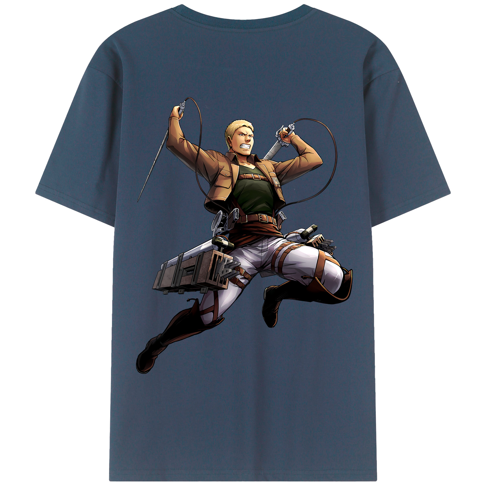 （画像用） 進撃の巨人 ライナー・ブラウン Attack on Titan Reiner Braun 綿100％ メンズ半袖Tシャツ（バックプリント） 通気性