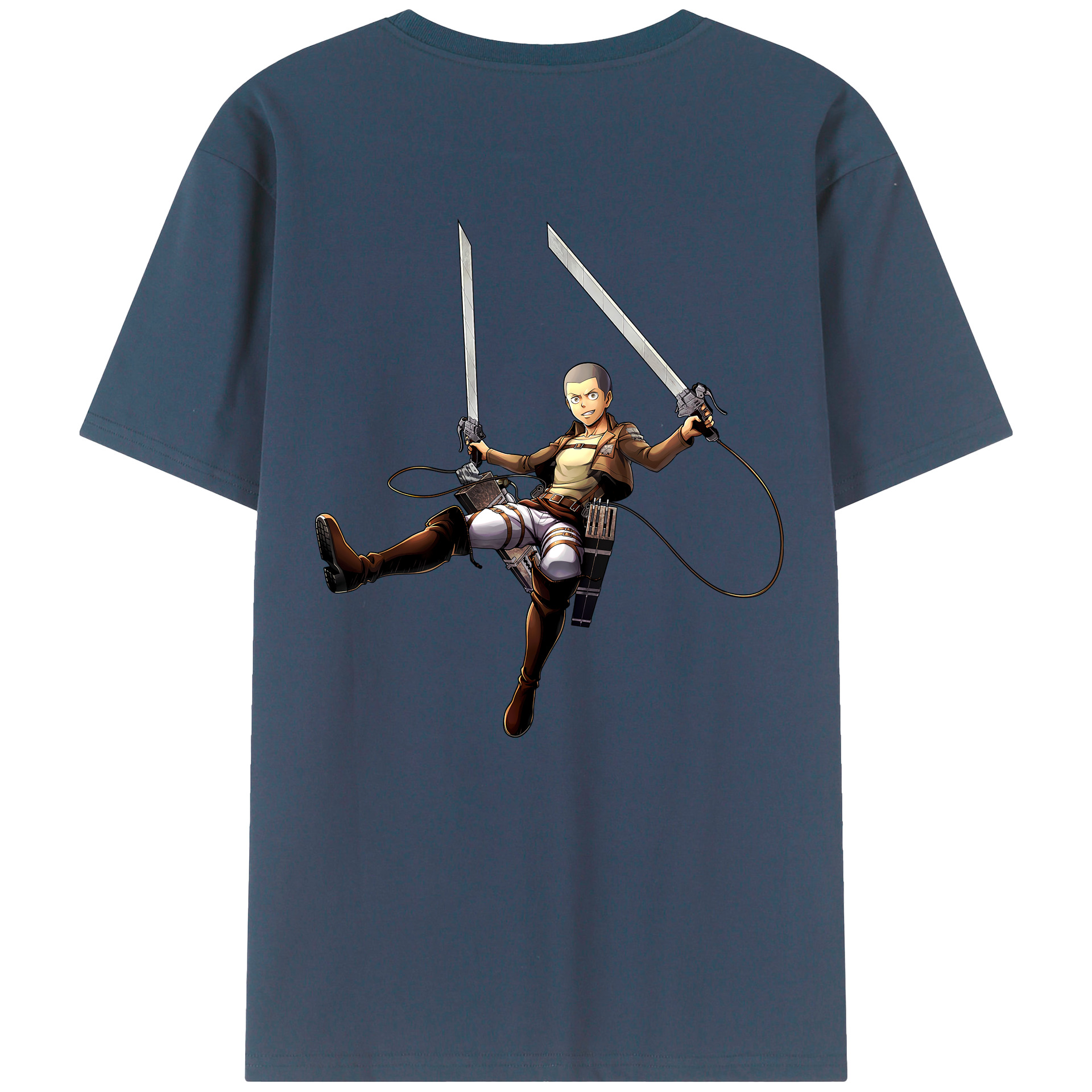 （画像用） 進撃の巨人 コニー·スプリンガー Attack on Titan Connie Springer 綿100％ メンズ半袖Tシャツ（バックプリント） 通気性