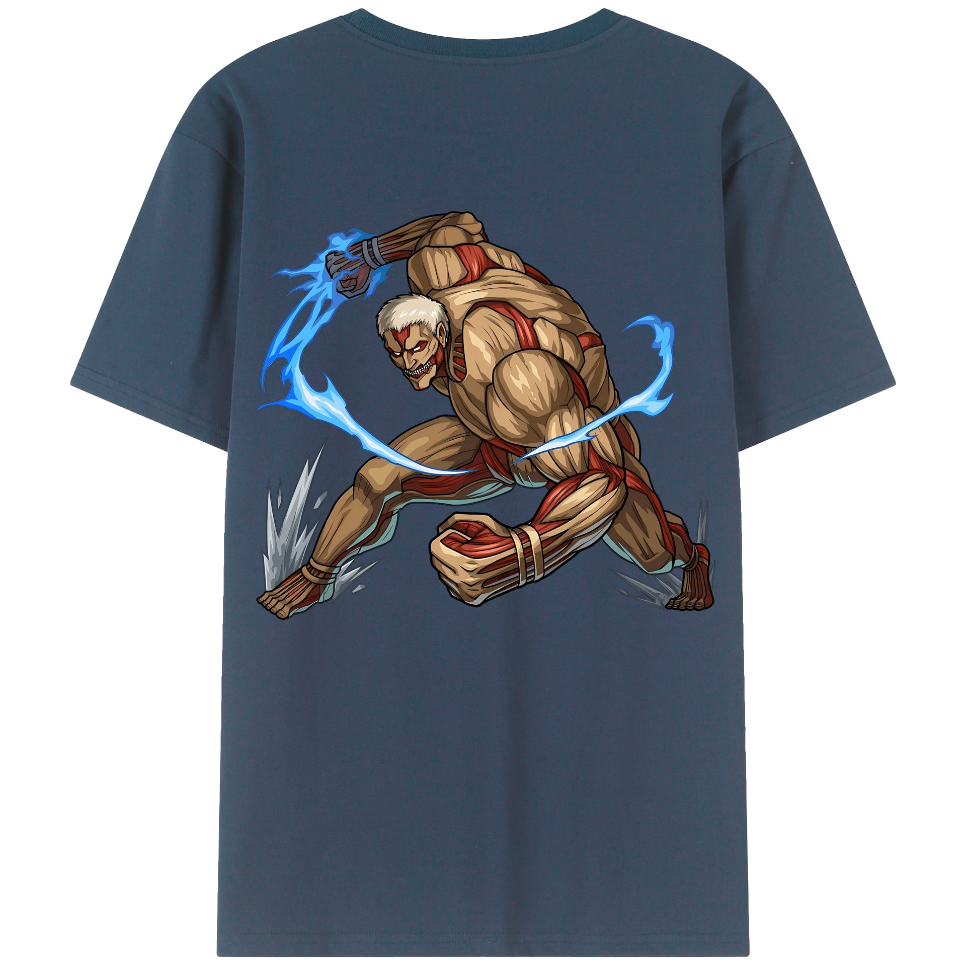 （画像用） 進撃の巨人 Attack on Titan 綿100％ メンズ半袖Tシャツ（バックプリント） 通気性
