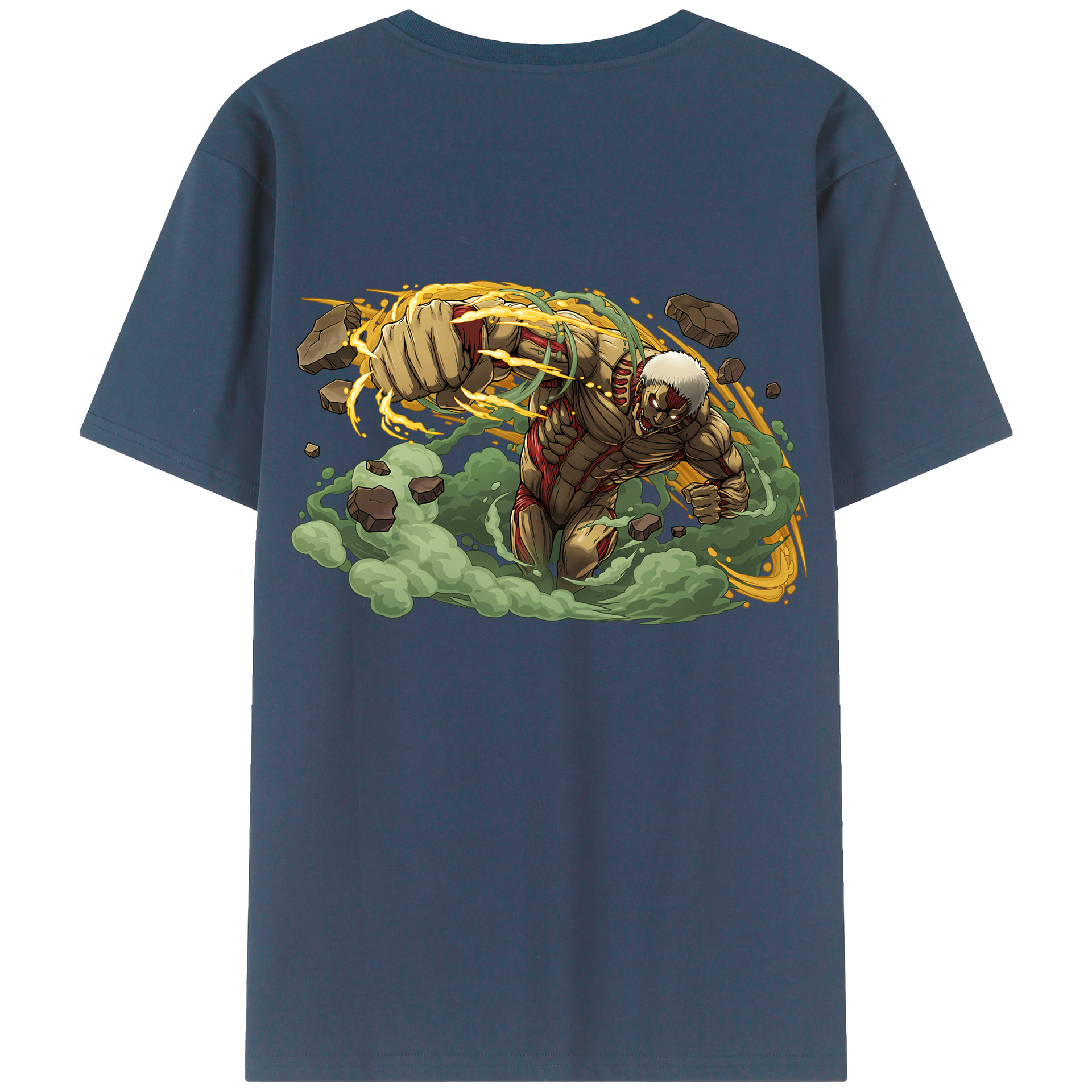 （画像用） 進撃の巨人 Attack on Titan 綿100％ メンズ半袖Tシャツ（バックプリント） 通気性