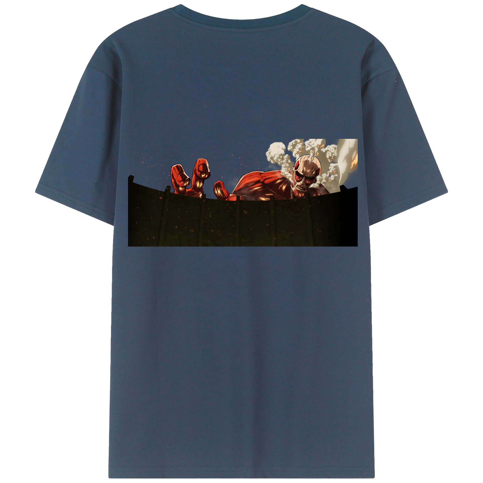（画像用） 進撃の巨人 Attack on Titan 綿100％ メンズ半袖Tシャツ（バックプリント） 通気性