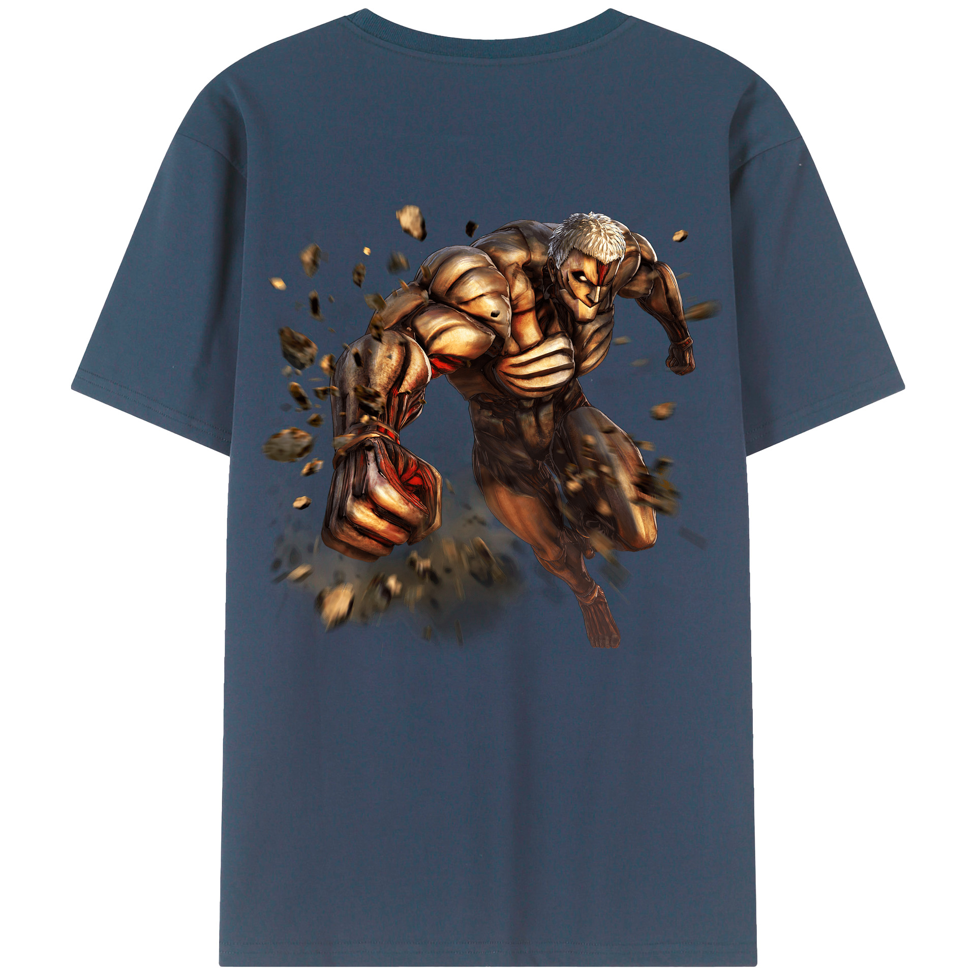 （画像用） 進撃の巨人 Attack on Titan 綿100％ メンズ半袖Tシャツ（バックプリント） 通気性