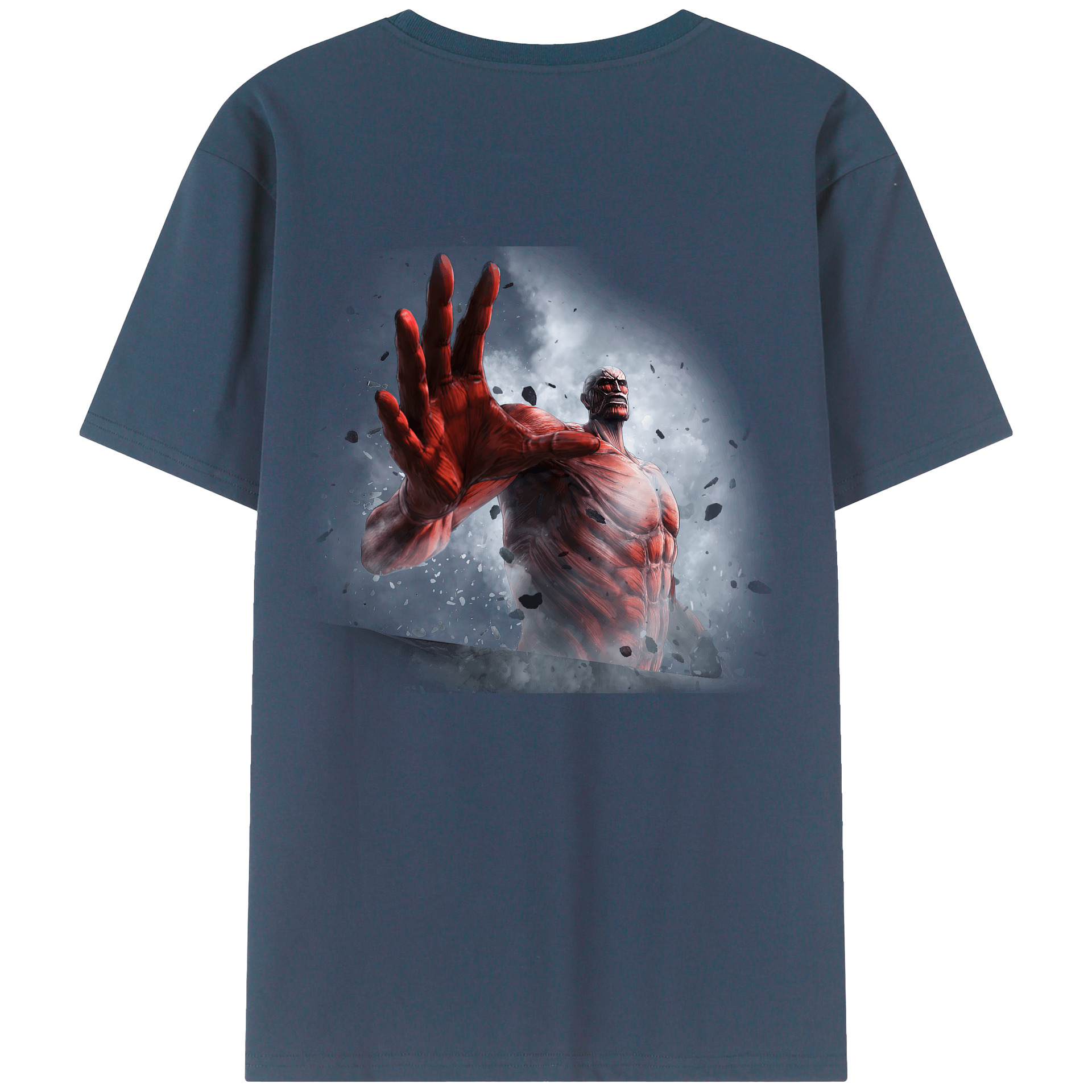 （画像用） 進撃の巨人 Attack on Titan 綿100％ メンズ半袖Tシャツ（バックプリント） 通気性