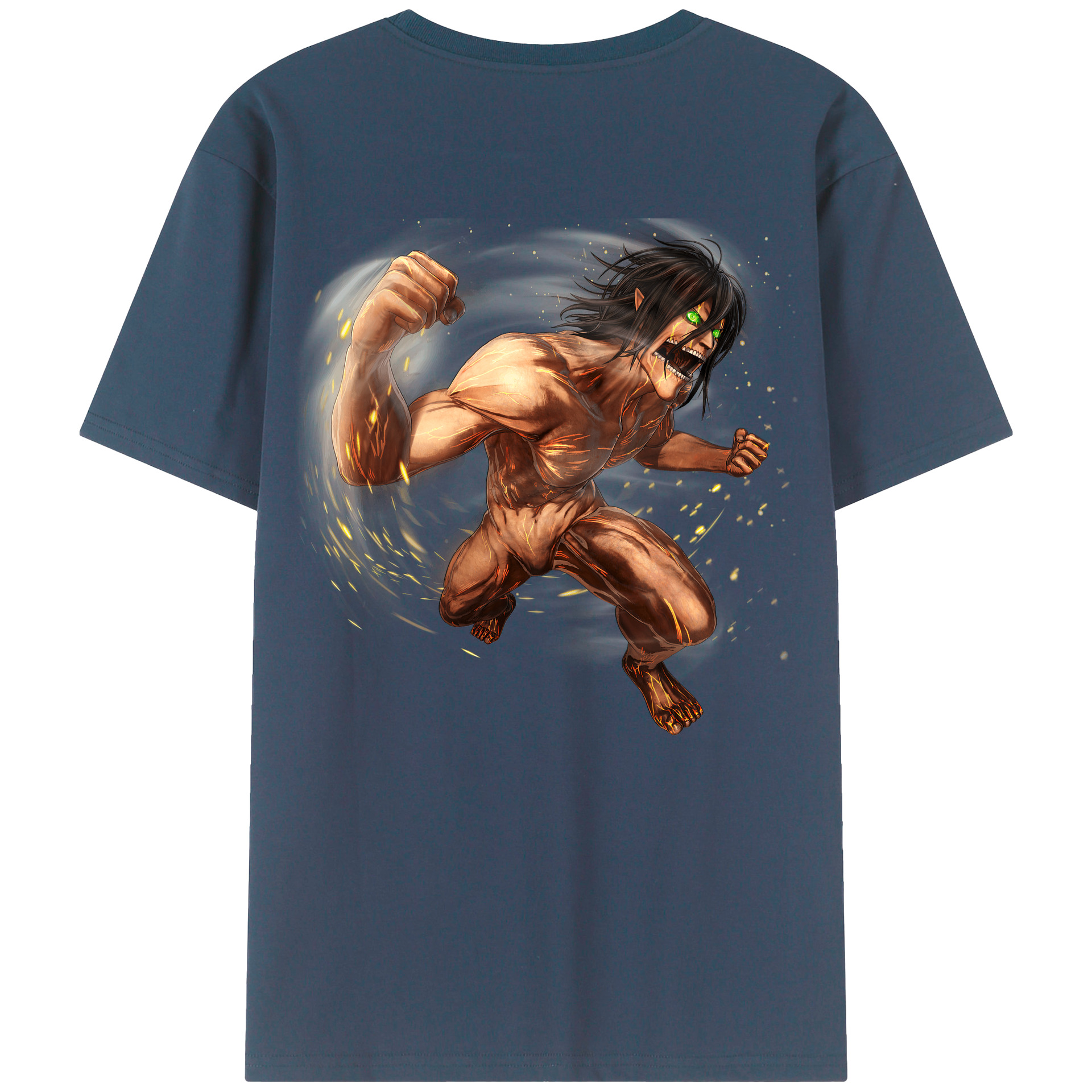 （画像用） 進撃の巨人 Attack on Titan 綿100％ メンズ半袖Tシャツ（バックプリント） 通気性