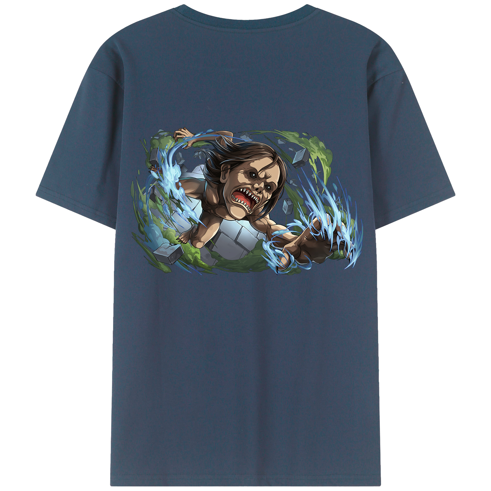 （画像用） 進撃の巨人 Attack on Titan 綿100％ メンズ半袖Tシャツ（バックプリント） 通気性