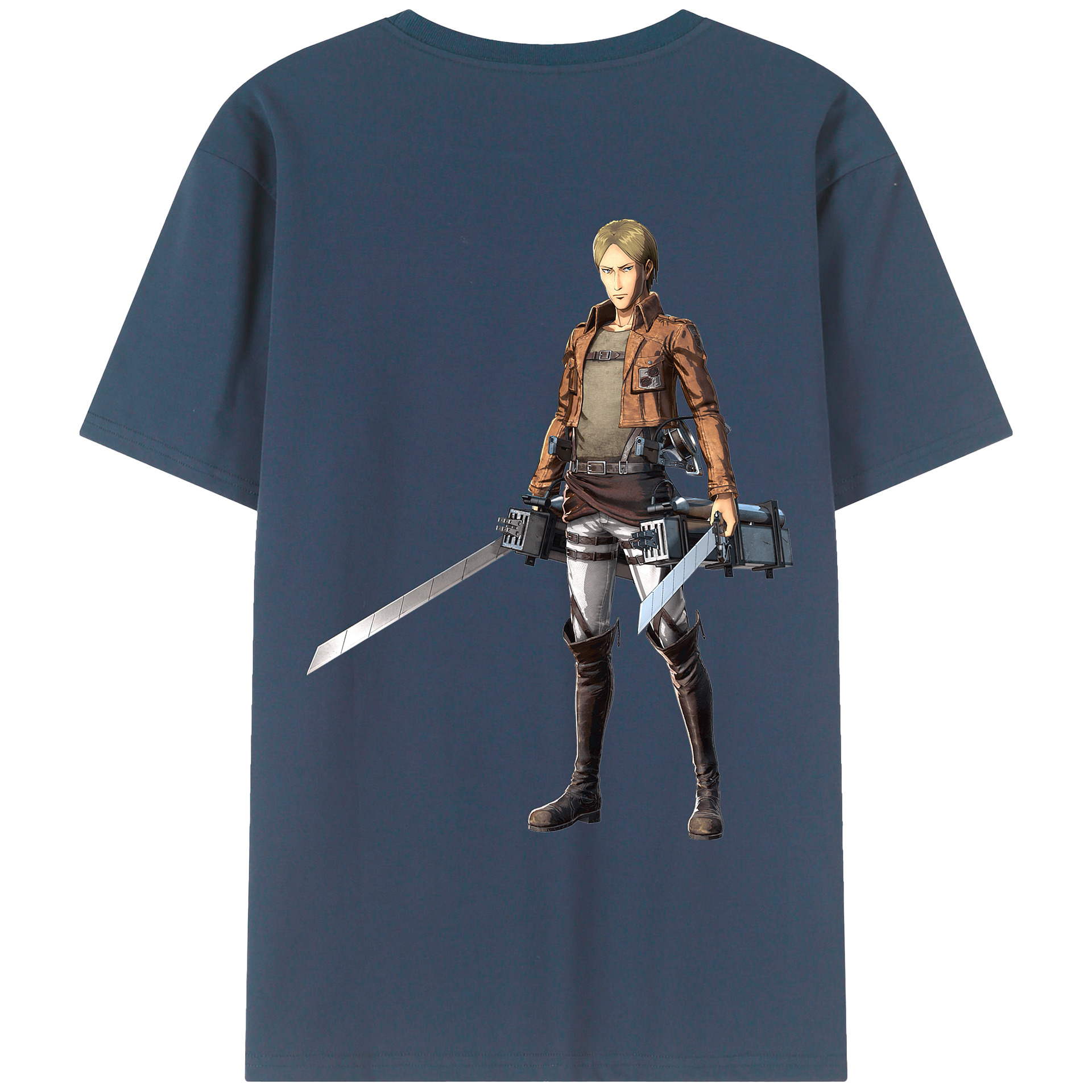 （画像用） 進撃の巨人 Attack on Titan 綿100％ メンズ半袖Tシャツ（バックプリント） 通気性