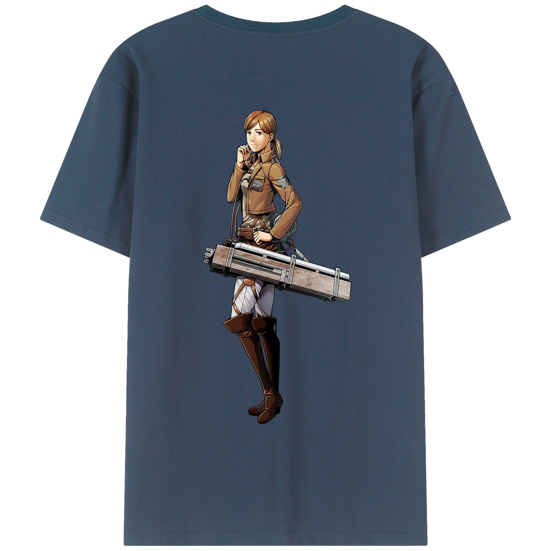 （画像用） 進撃の巨人 Attack on Titan 綿100％ メンズ半袖Tシャツ（バックプリント） 通気性