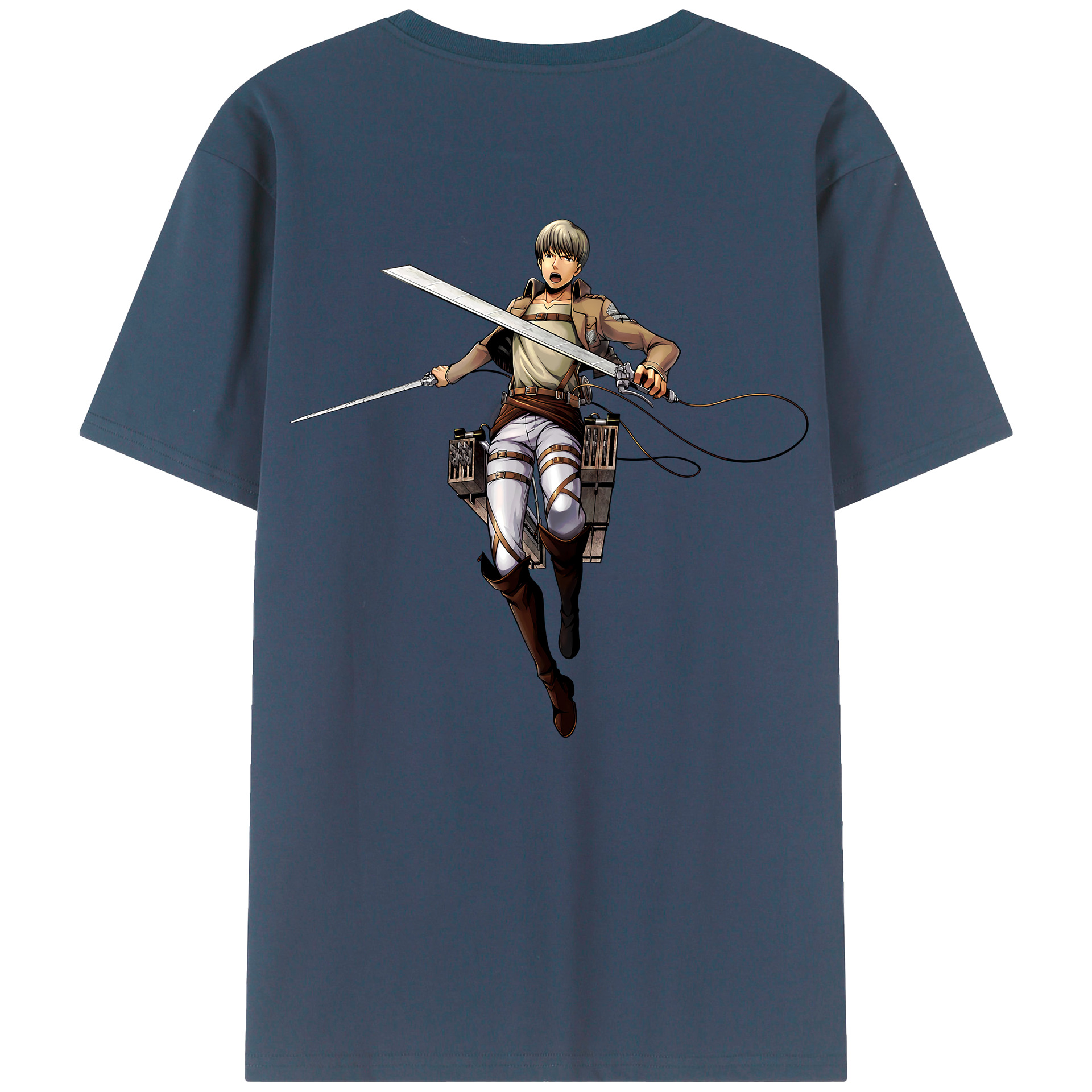 （画像用） 進撃の巨人 Attack on Titan 綿100％ メンズ半袖Tシャツ（バックプリント） 通気性
