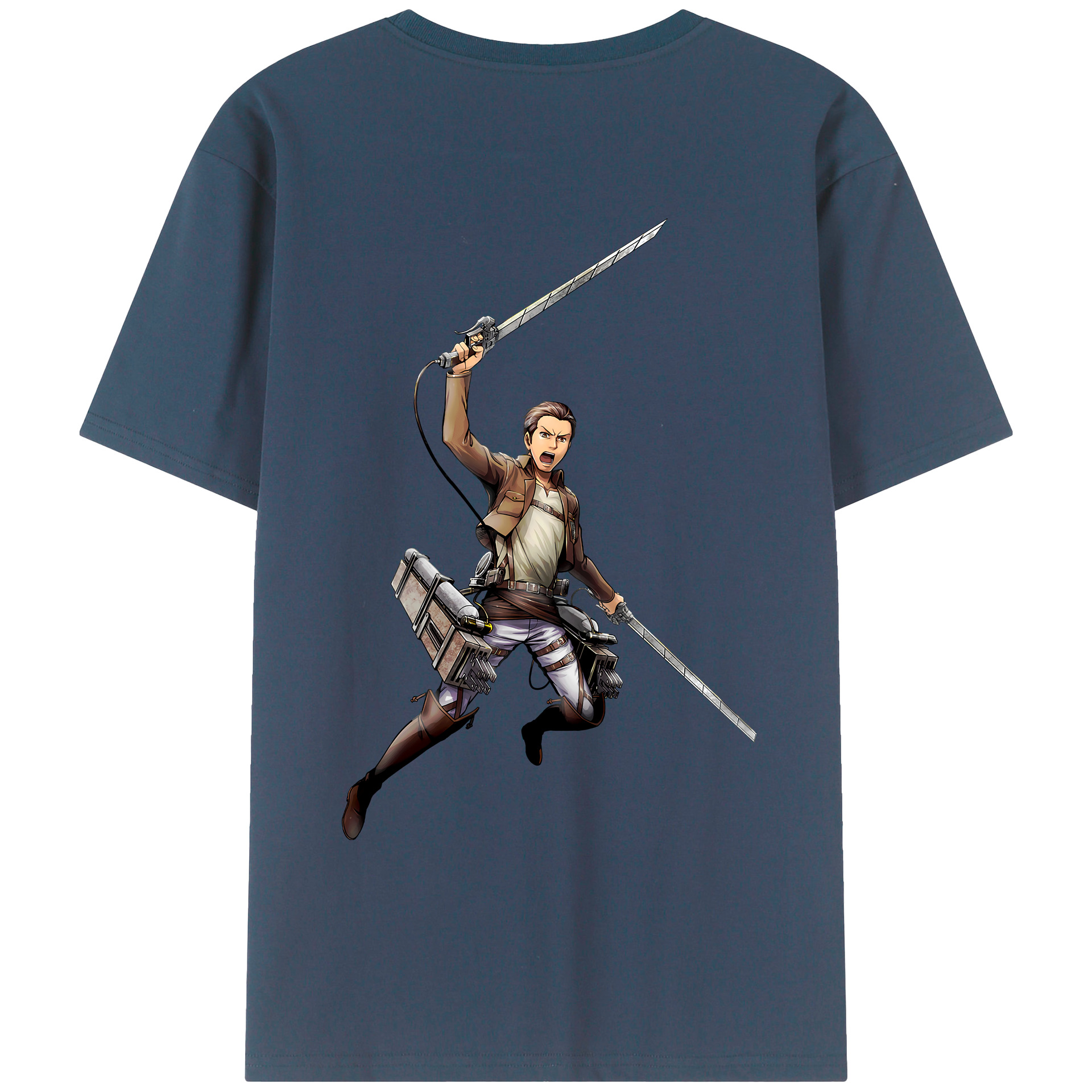 （画像用） 進撃の巨人 Attack on Titan 綿100％ メンズ半袖Tシャツ（バックプリント） 通気性