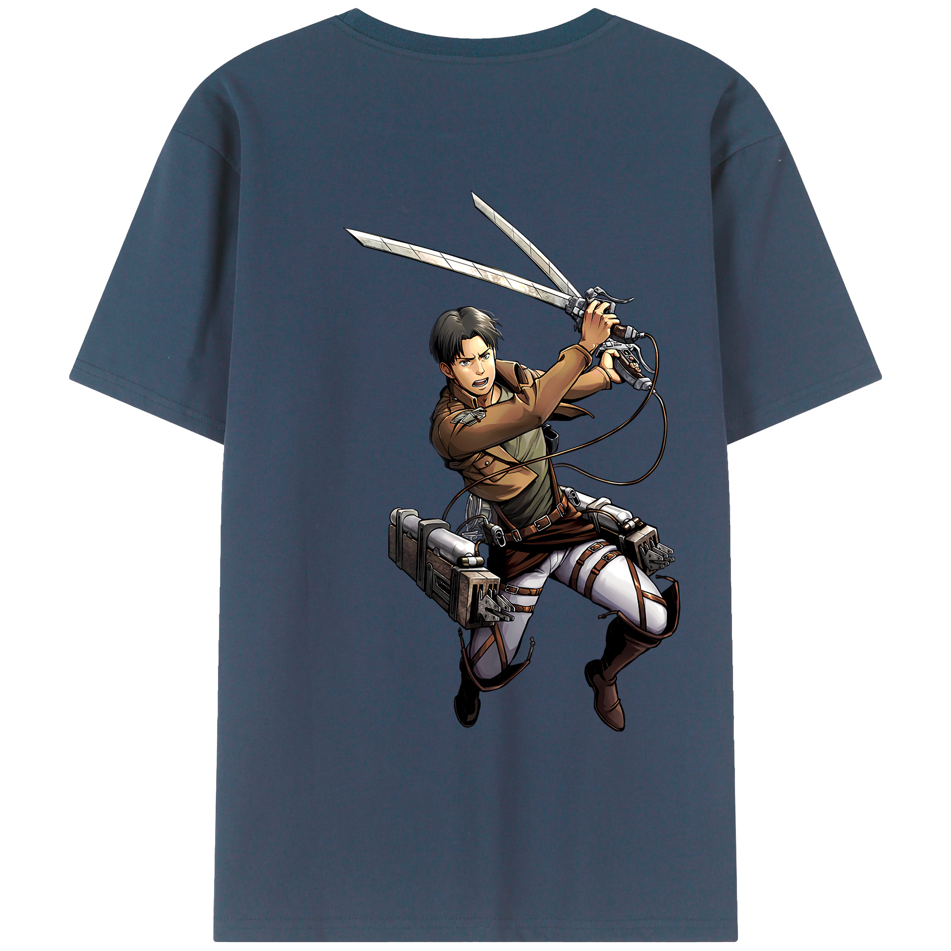 （画像用） 進撃の巨人 Attack on Titan 綿100％ メンズ半袖Tシャツ（バックプリント） 通気性