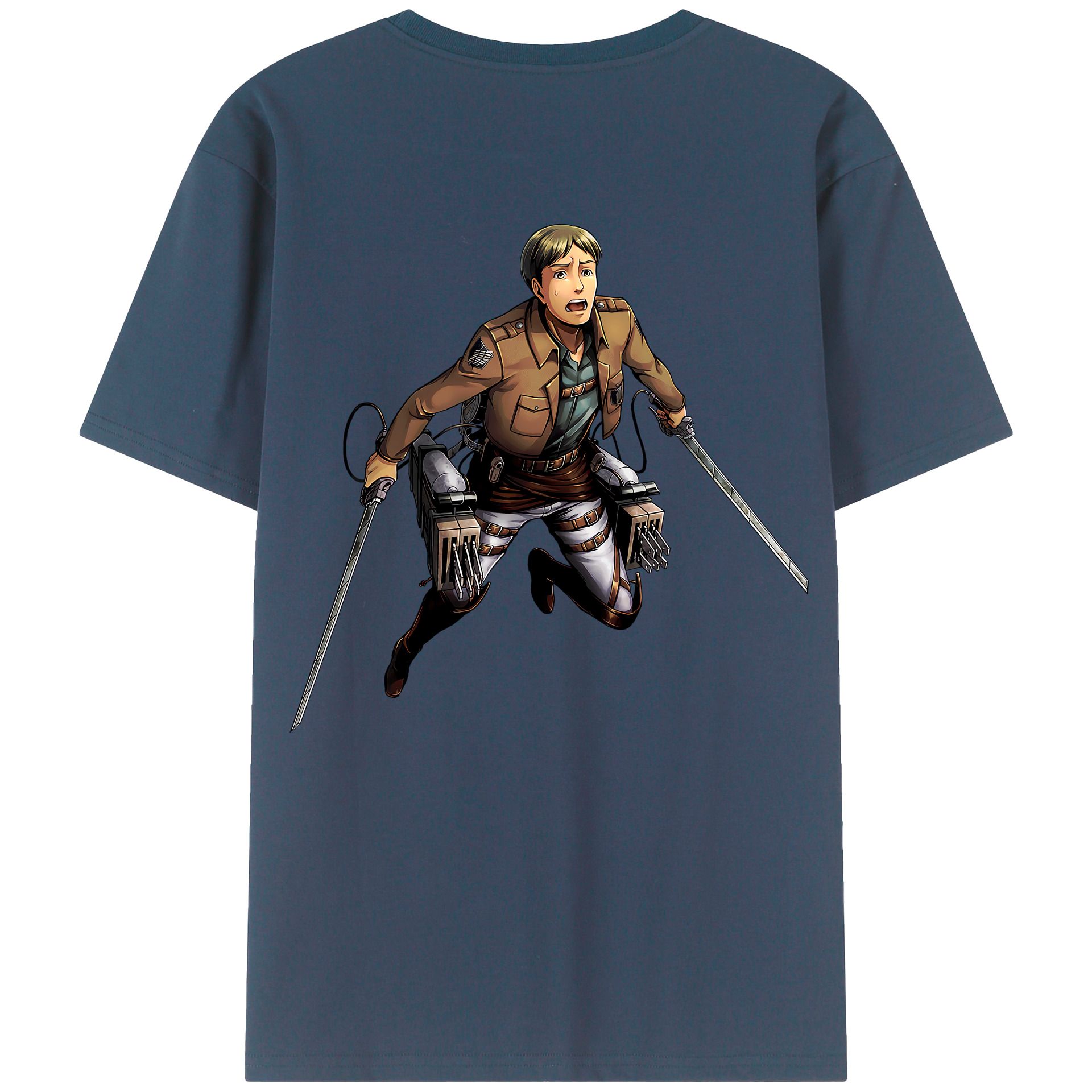 （画像用） 進撃の巨人 Attack on Titan 綿100％ メンズ半袖Tシャツ（バックプリント） 通気性