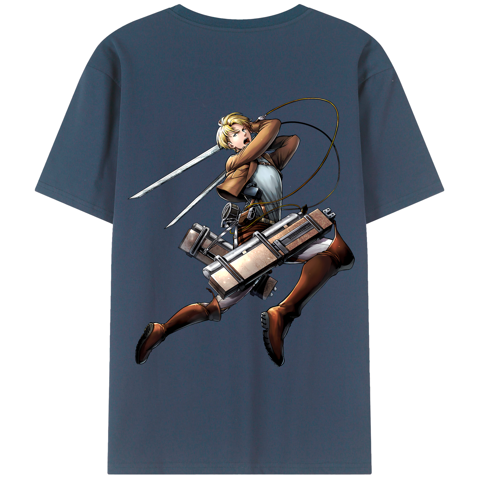 （画像用） 進撃の巨人 Attack on Titan 綿100％ メンズ半袖Tシャツ（バックプリント） 通気性