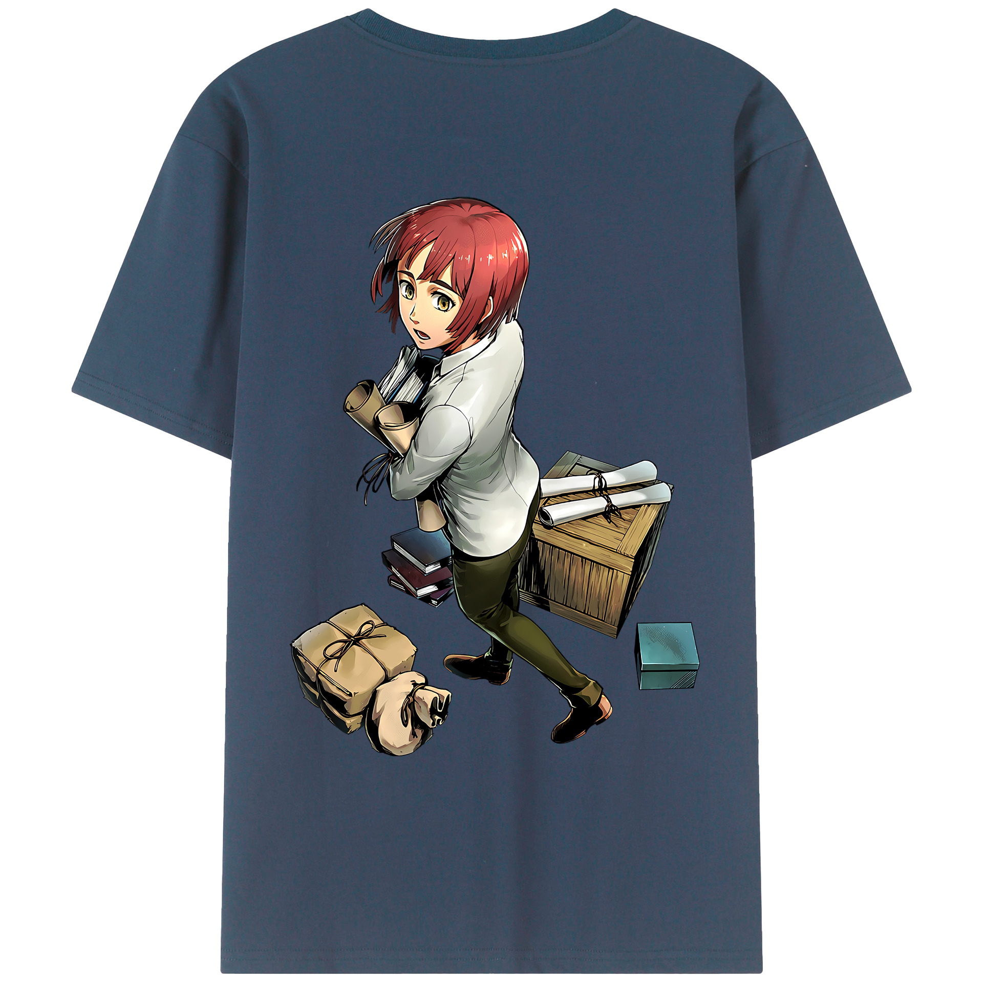 （画像用） 進撃の巨人 Attack on Titan 綿100％ メンズ半袖Tシャツ（バックプリント） 通気性