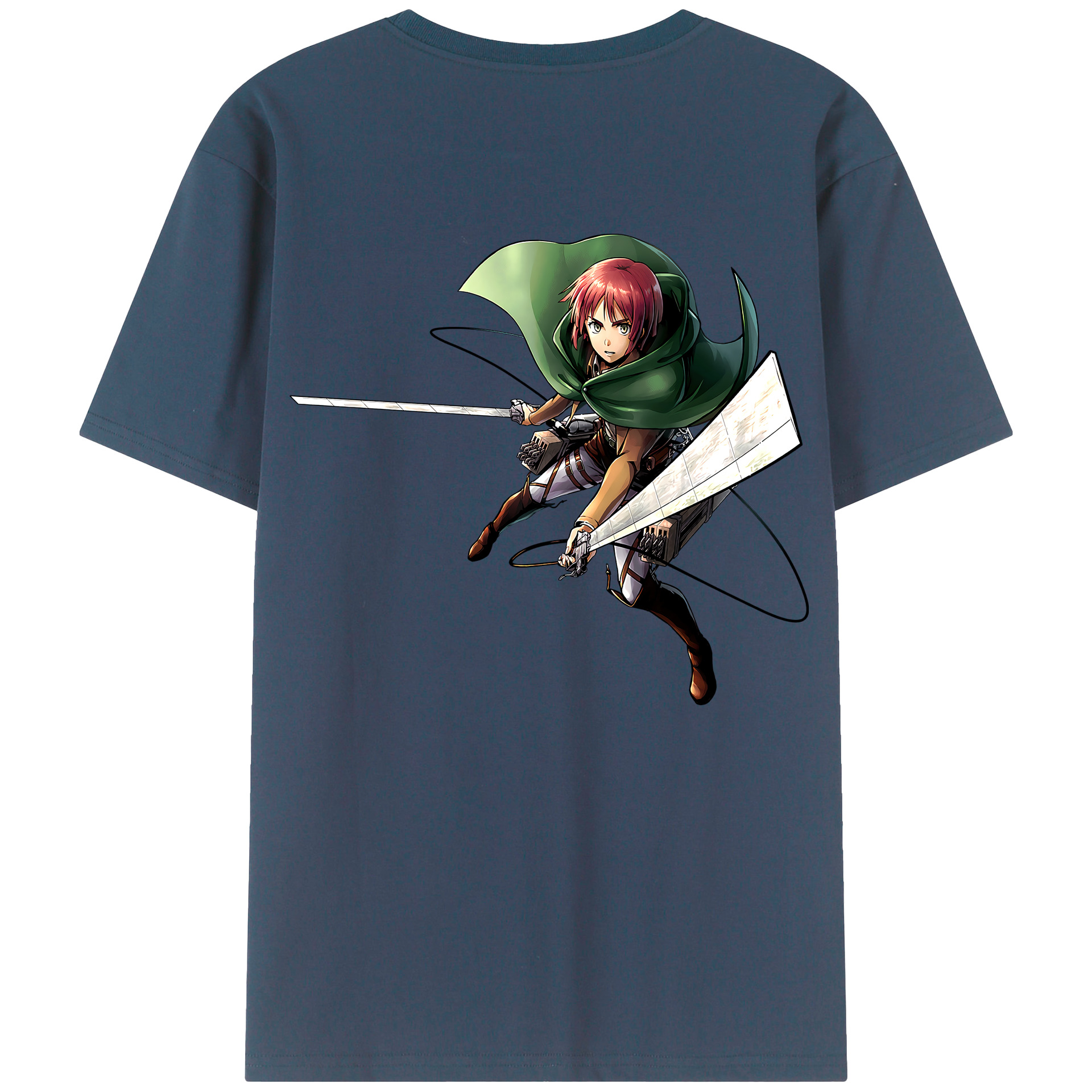 （画像用） 進撃の巨人 Attack on Titan 綿100％ メンズ半袖Tシャツ（バックプリント） 通気性