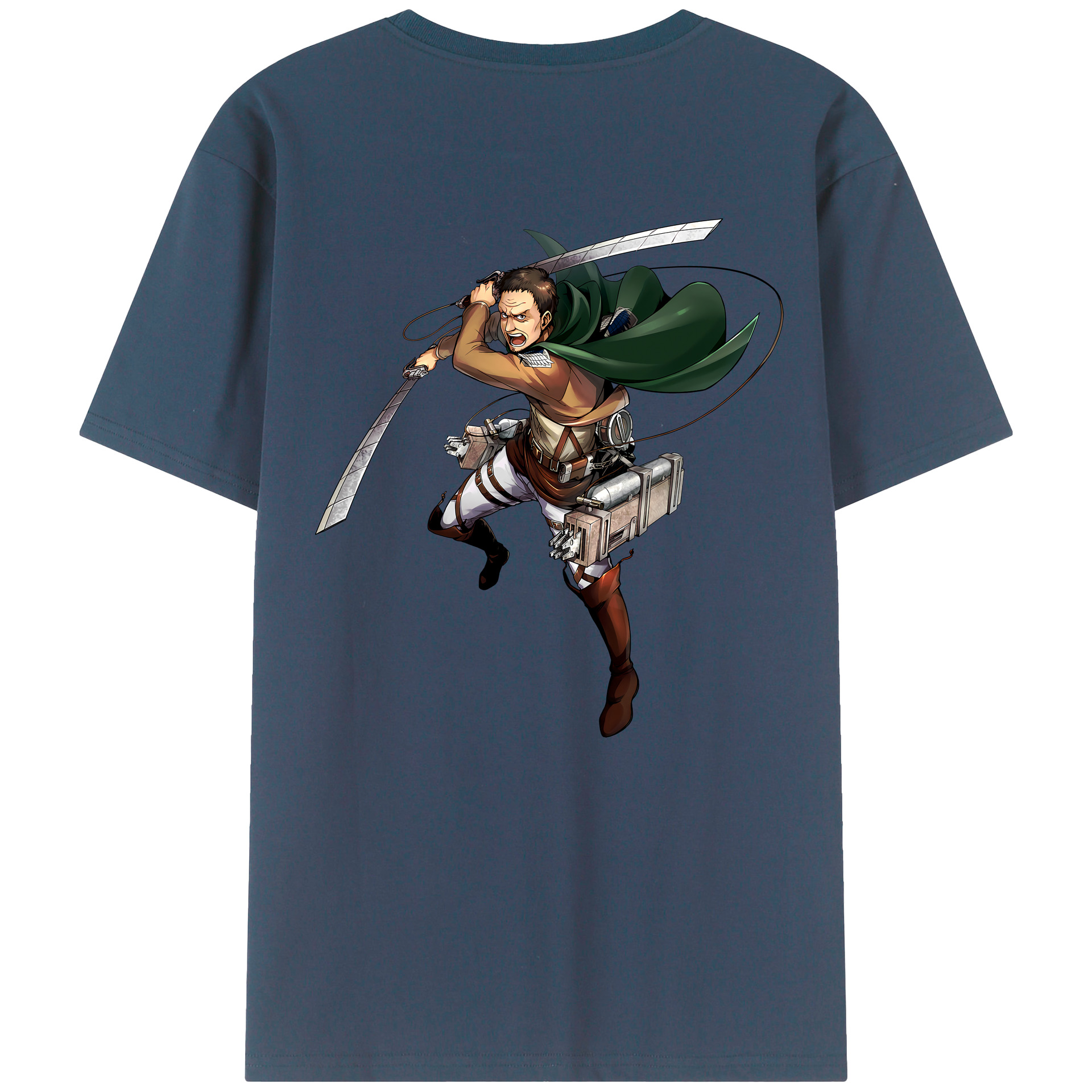 （画像用） 進撃の巨人 Attack on Titan 綿100％ メンズ半袖Tシャツ（バックプリント） 通気性